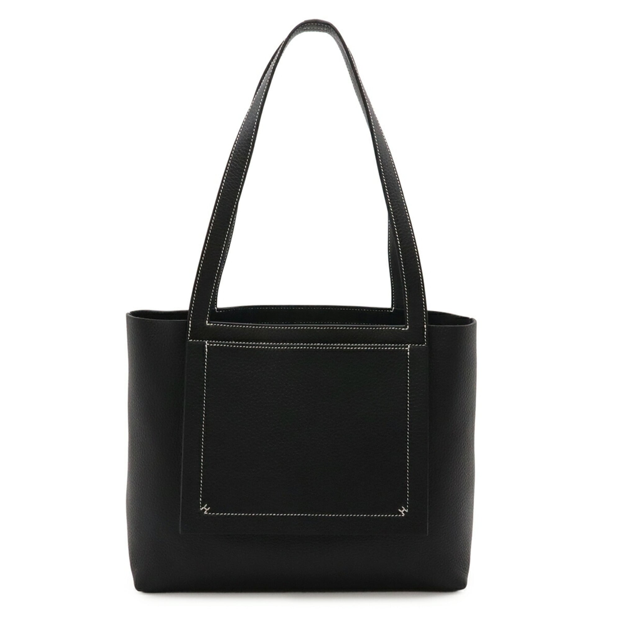 Hermes Black Taurillon Clemence Leather Shoulder Bag Tote Bag (Pre-Owned)