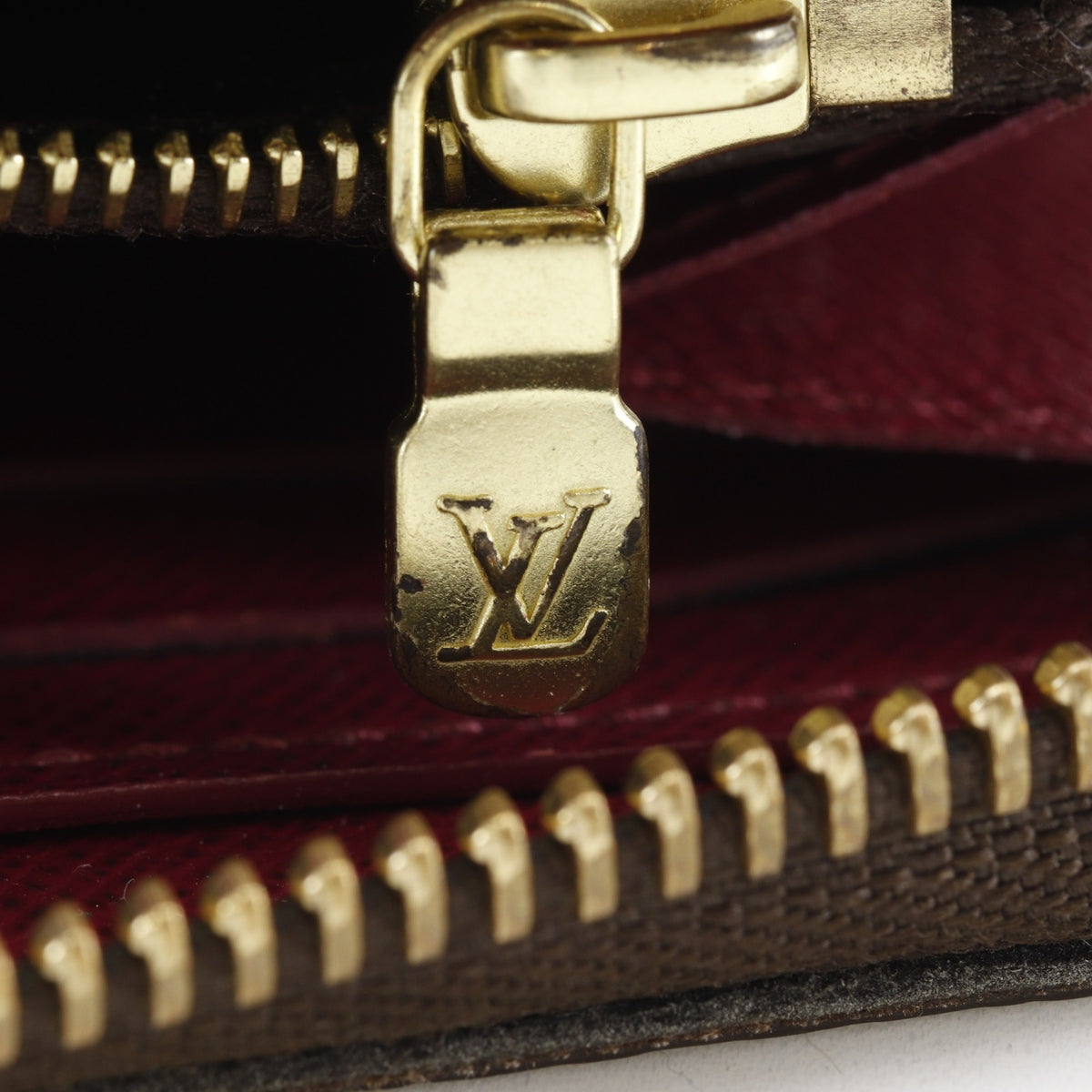 Louis Vuitton Brown Fuchsia Galle Monogram Red Color Monogram Long Wallet (Bi-Fold) (Pre-Owned)