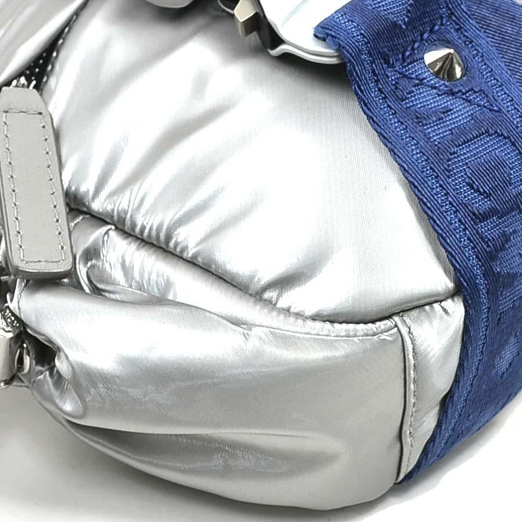 Mcm Blue Silver Pvc Shoulder Bag (Pre-Owned)