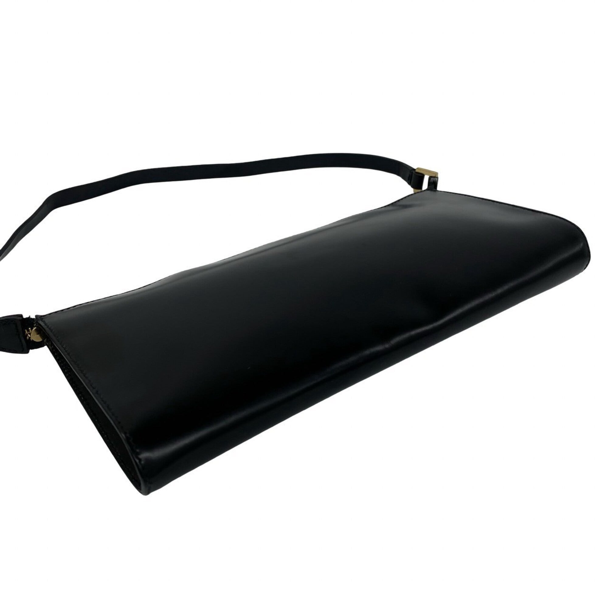 Salvatore Ferragamo Black Leather Handbag Shoulder Bag (Pre-Owned)