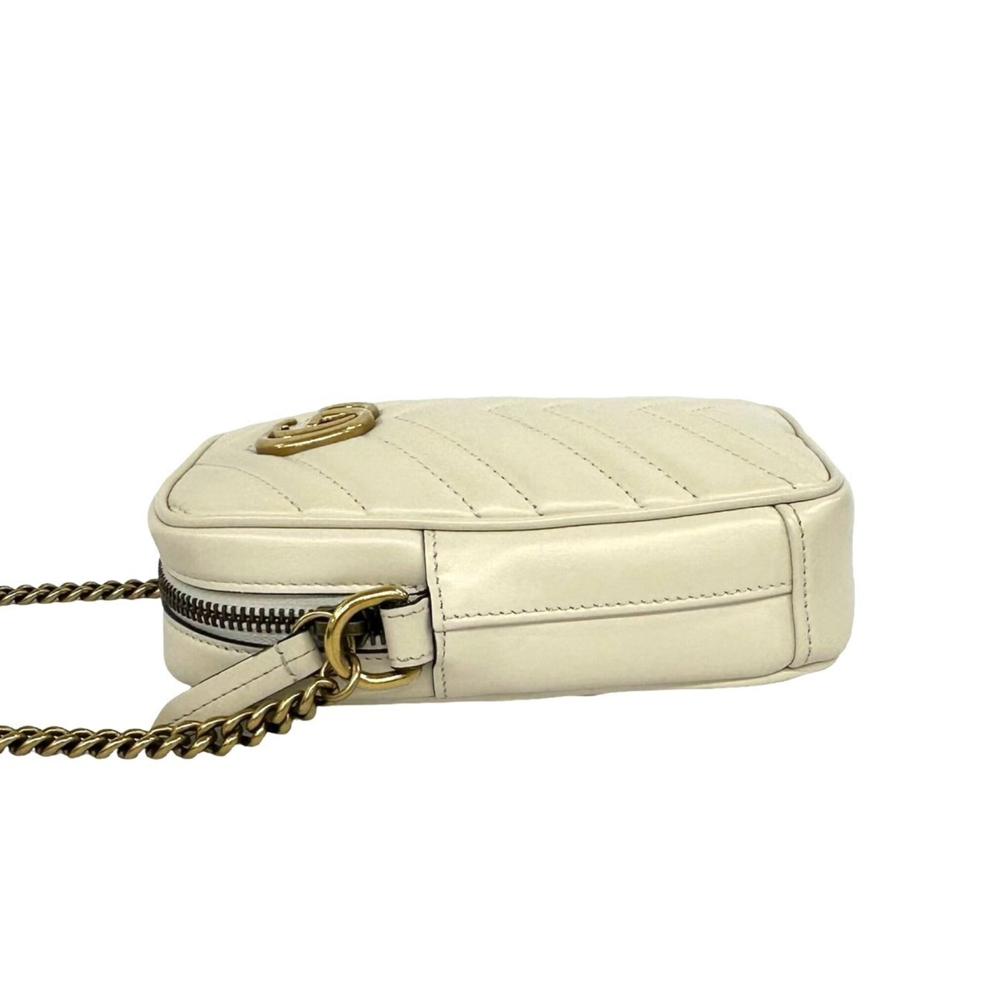 Gucci White Leather Pochette Shoulder Bag (Pre-Owned)