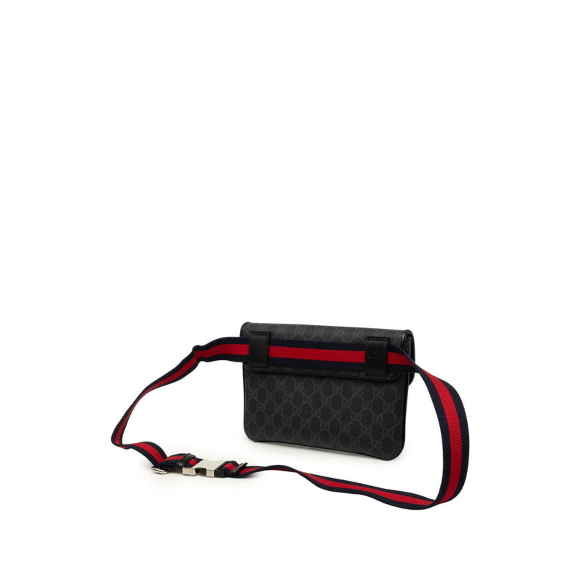 Gucci Black Gray Pvc Leather Fanny Pack Sling Bag (Pre-Owned)