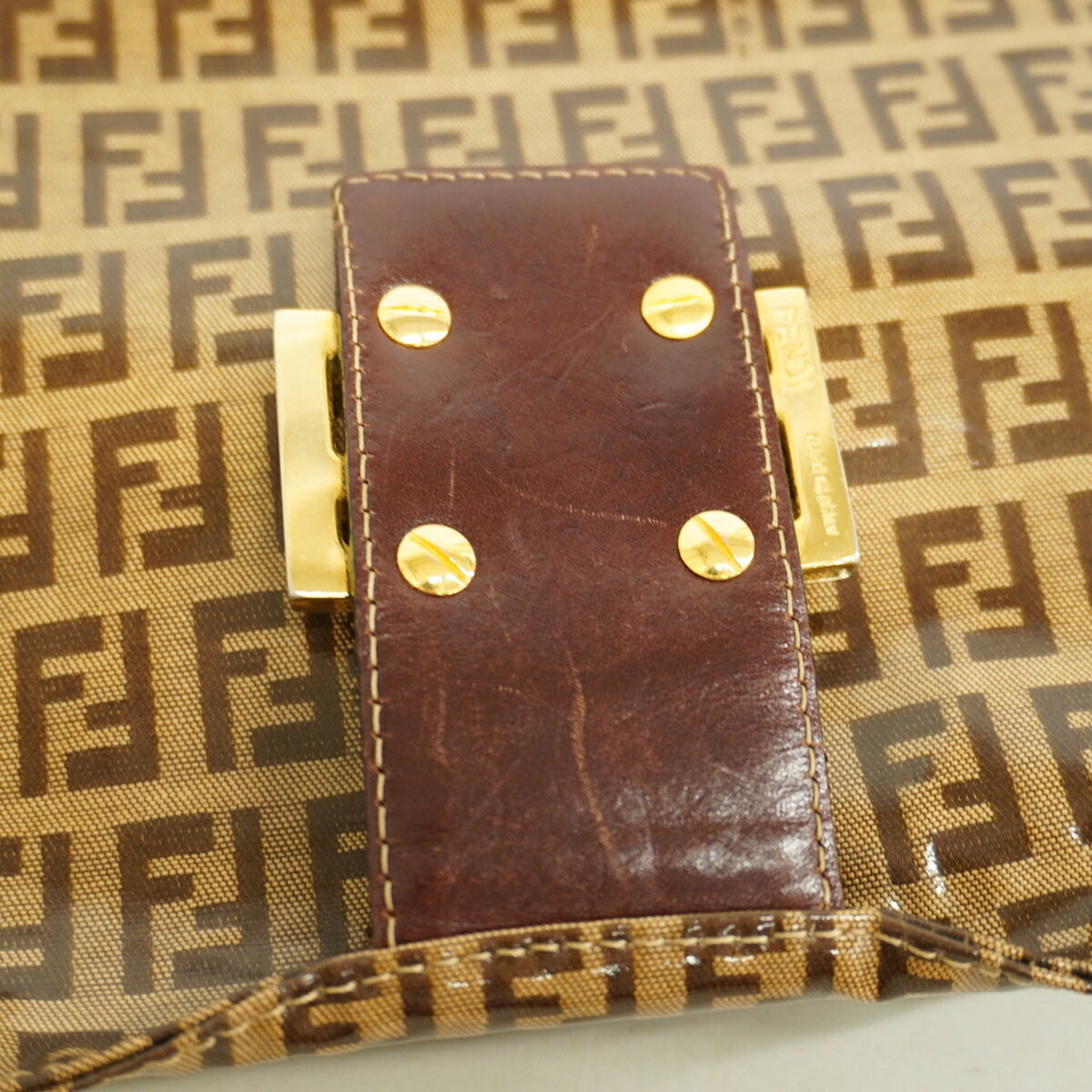 Fendi Brown Coated Canvas Handbag (Pre-Owned)