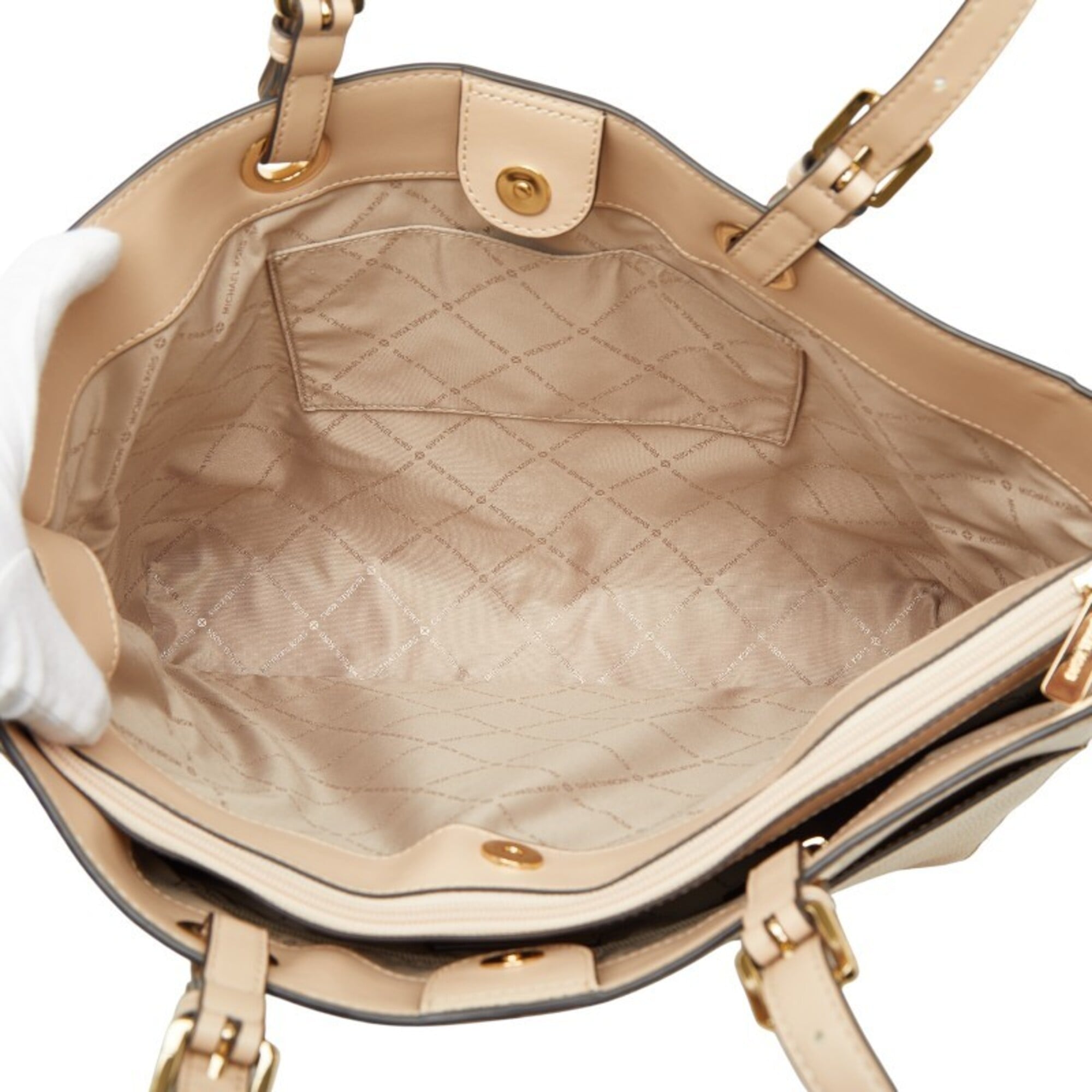 Michael Kors Beige Leather Tote Bag (Pre-Owned)