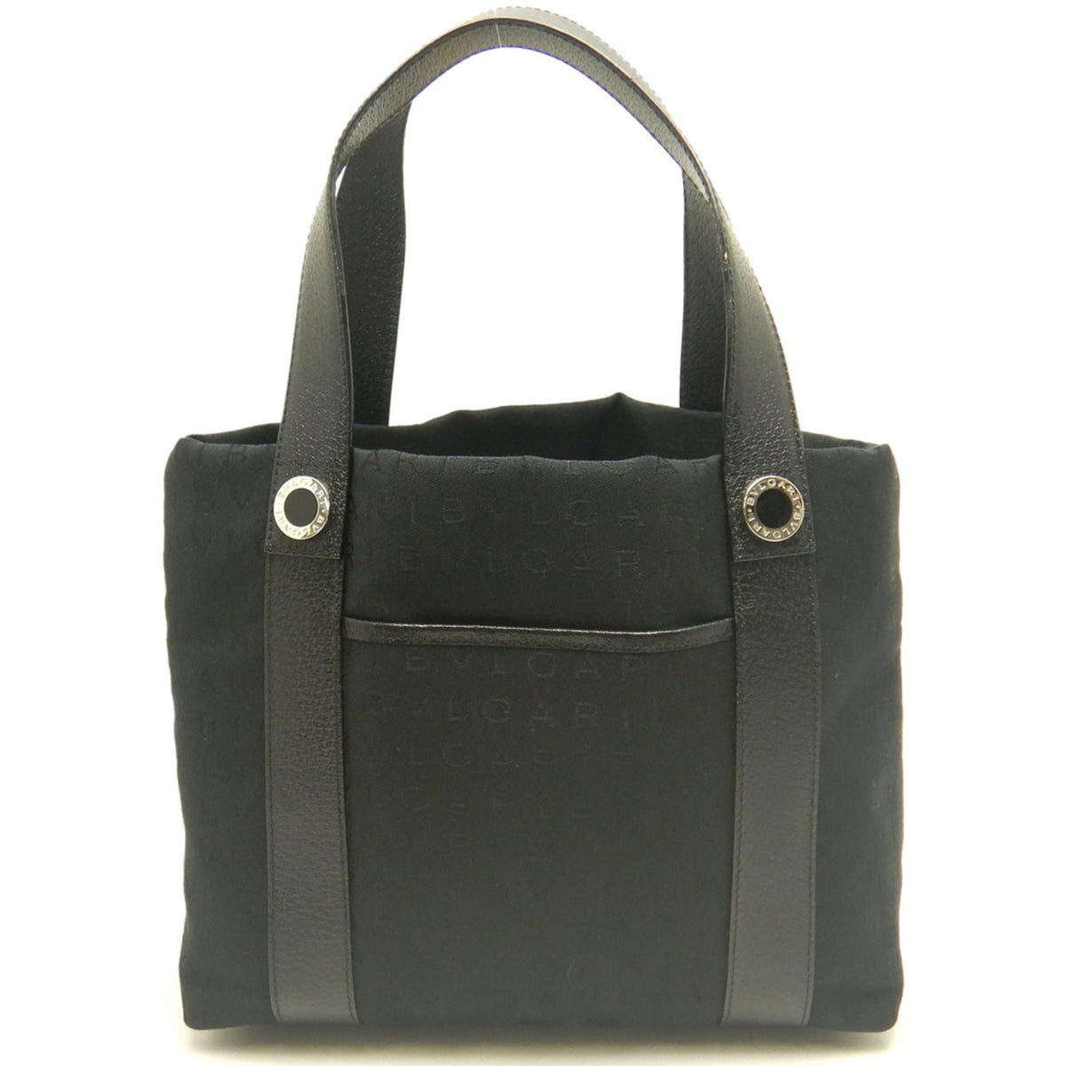 Bvlgari Black Canvas Leather Tote Bag (Pre-Owned)