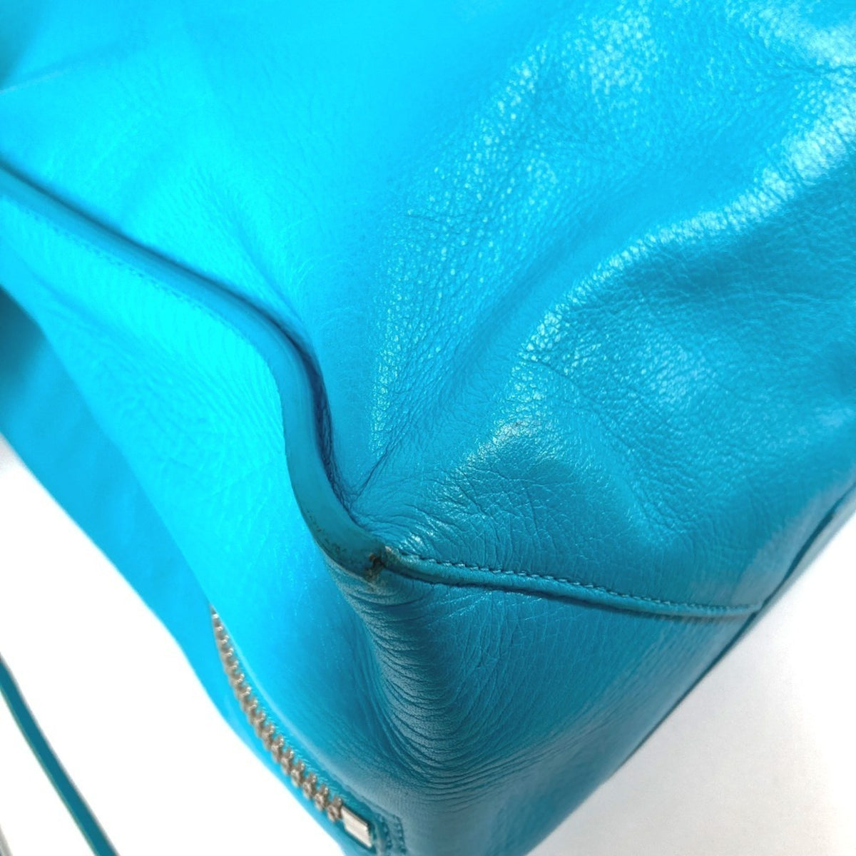 Louis Vuitton Blue Leather Shoulder Bag Tote Bag (Pre-Owned)