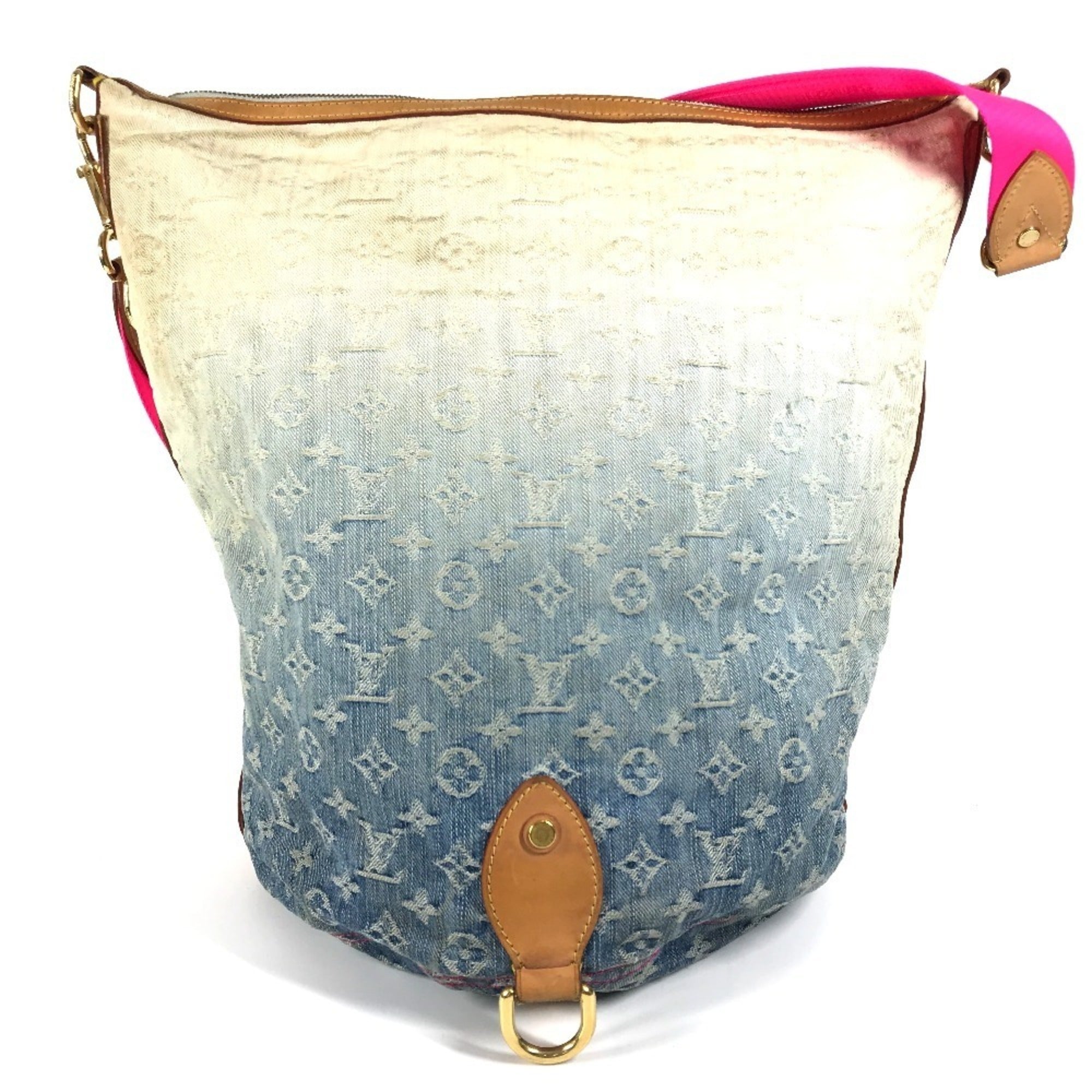 Louis Vuitton Monogram Denim Blue Pink Monogram Denim Shoulder Bag (Pre-Owned)