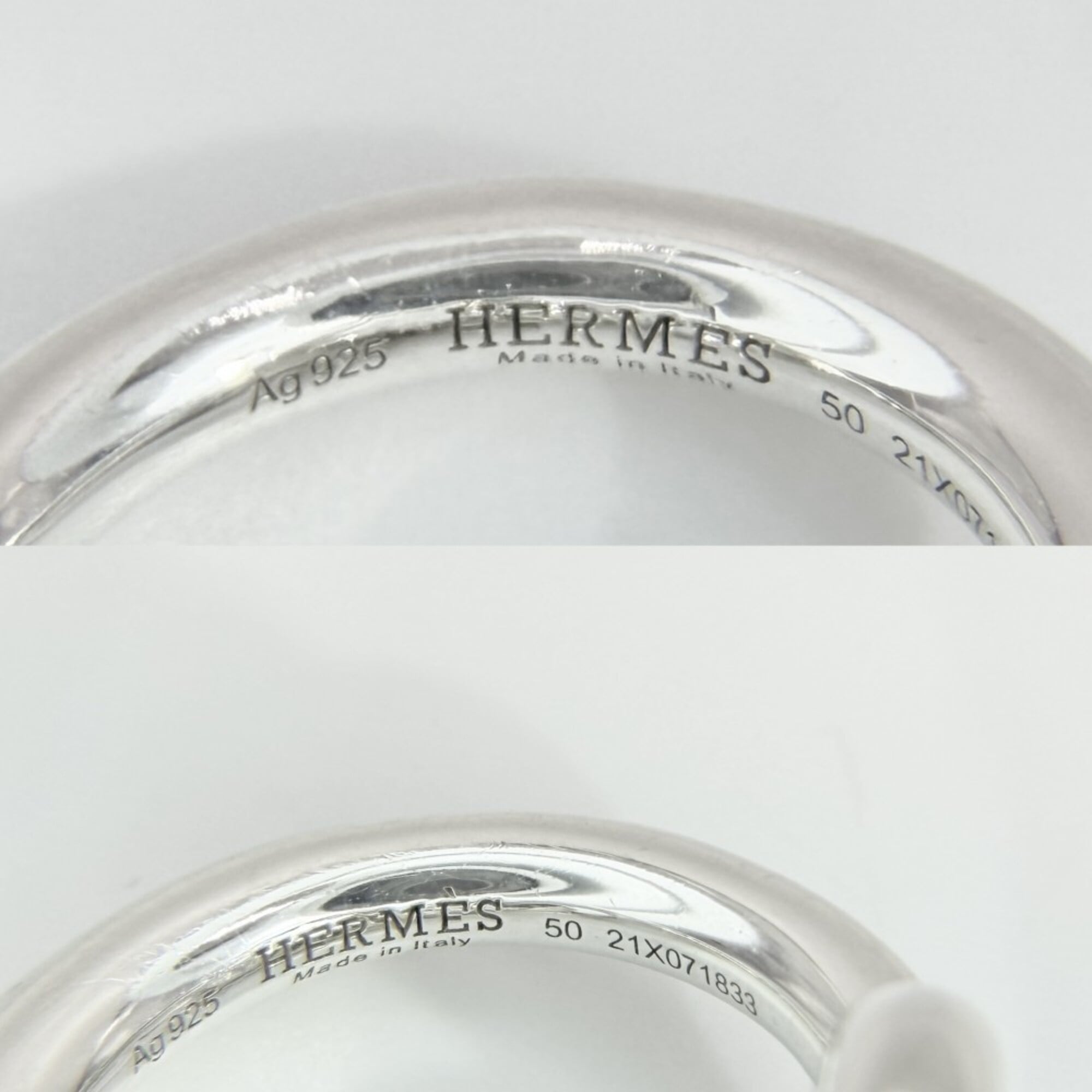 Hermes Silver 925 Band Ring (Pre-Owned)