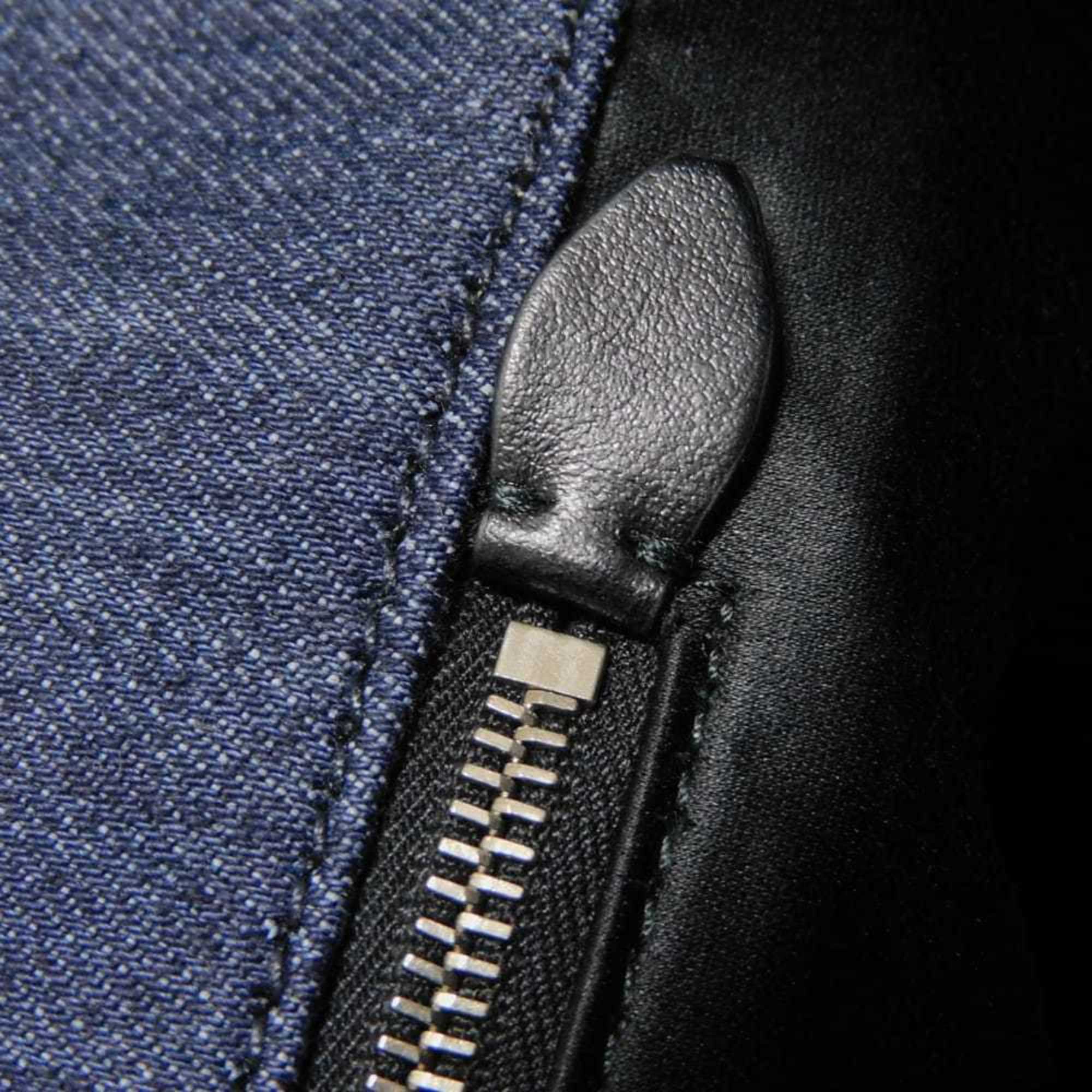 Miu Miu Blue Denim Shoulder Bag Tote Bag (Pre-Owned)