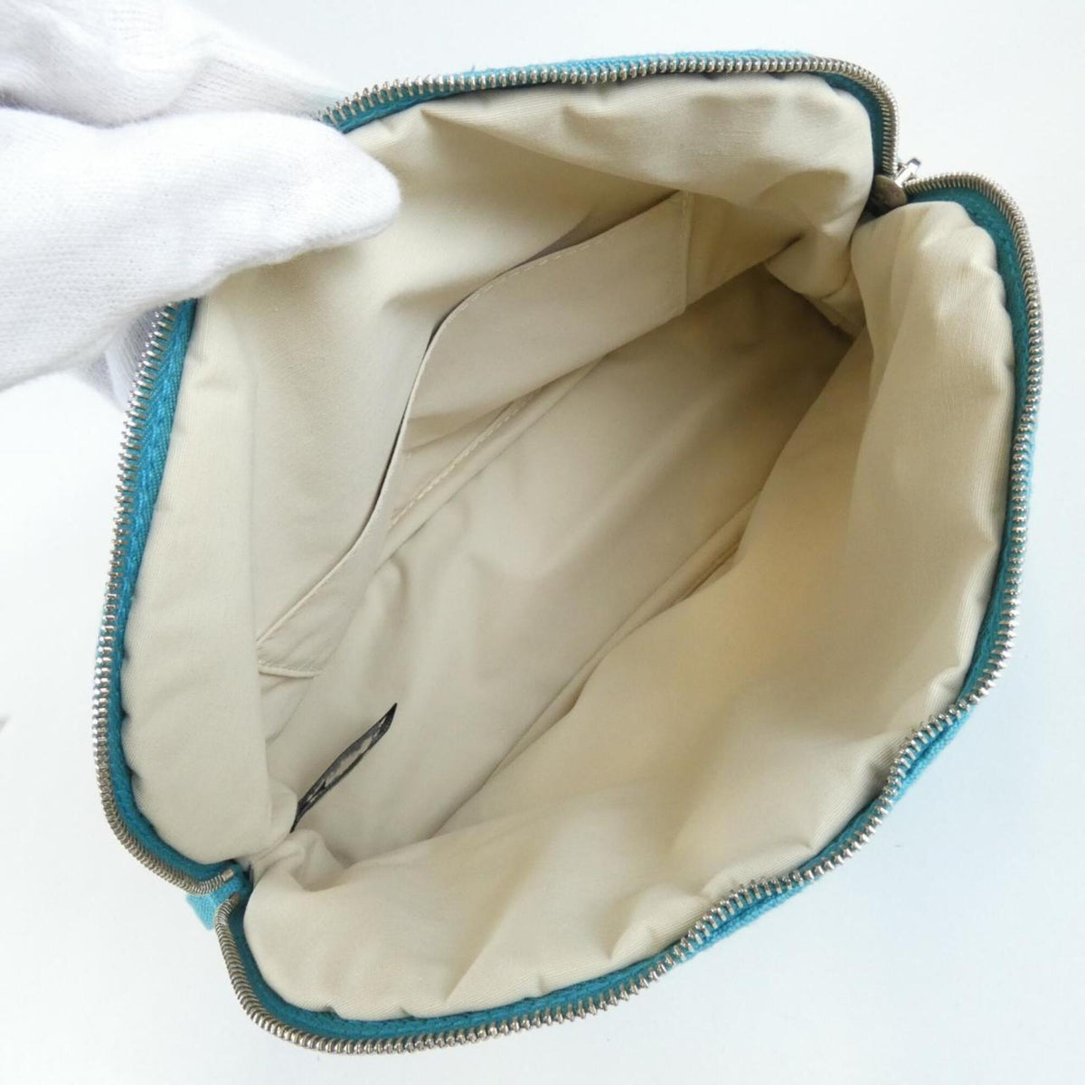Hermes Blue Canvas Handbag Pouch (Pre-Owned)