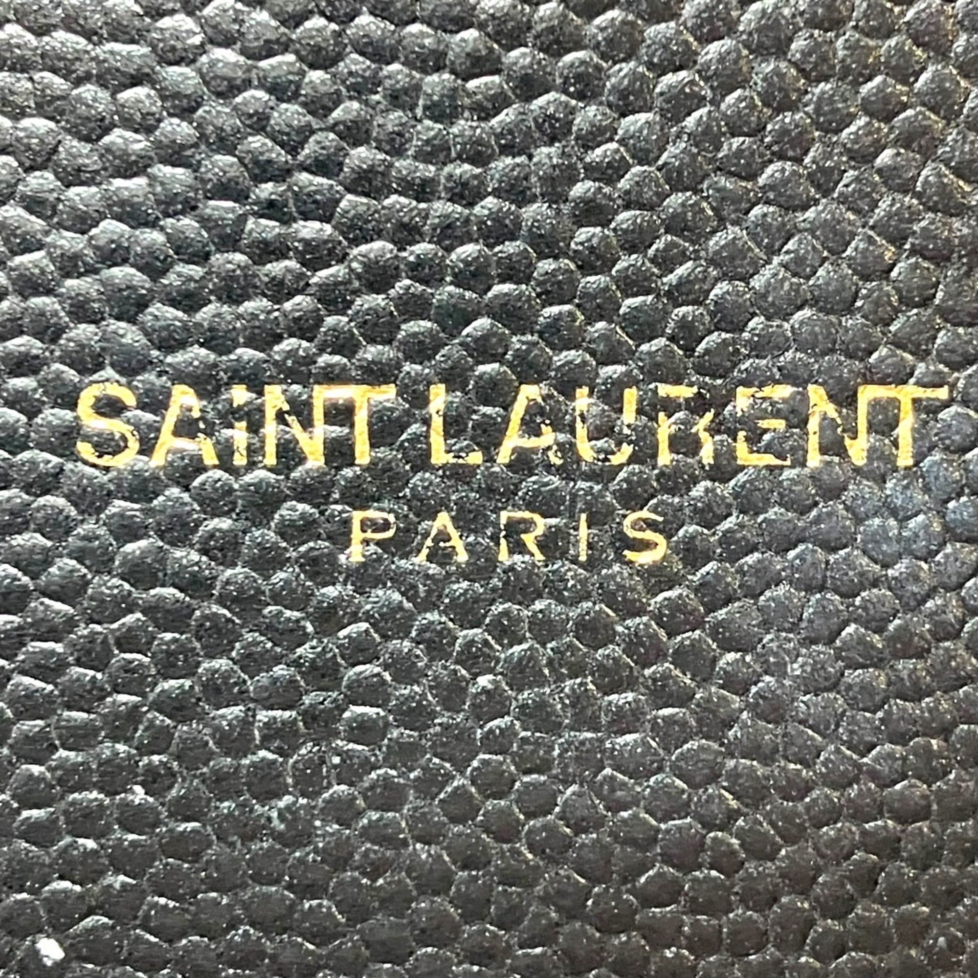Saint Laurent Black Leather Long Wallet (Bi-Fold) (Pre-Owned)