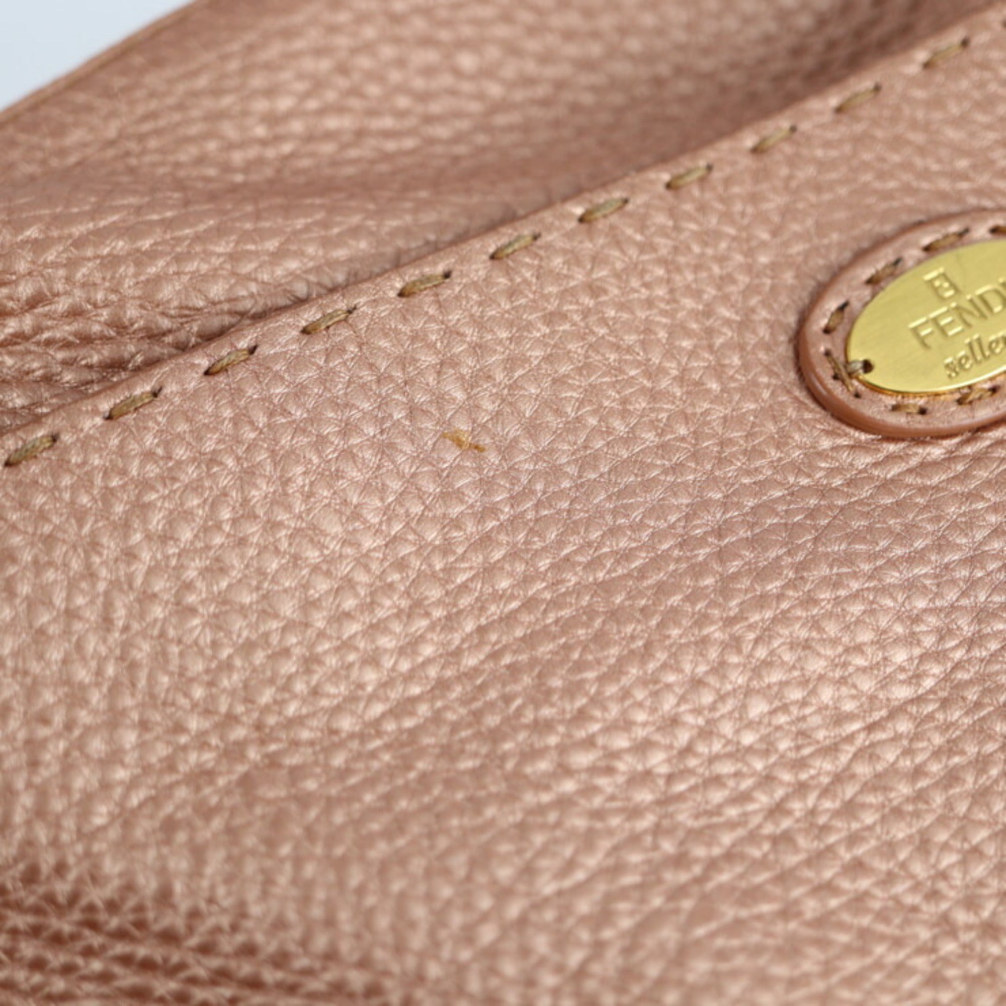 Fendi Selleria Metallic Pink Leather Messenger Bag Shopping Bag Shoulder Bag (Pre-Owned)