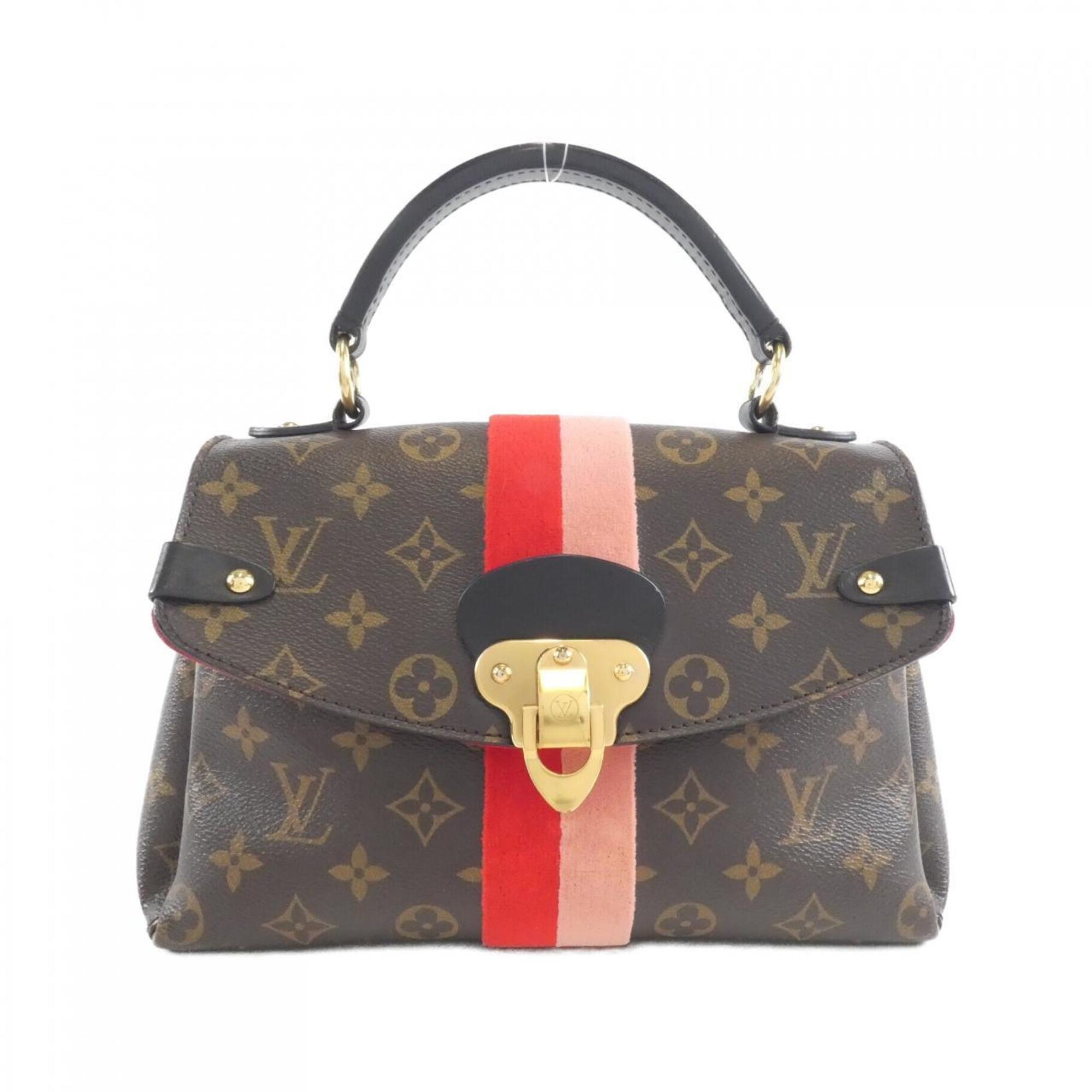 Louis Vuitton Coquelicots Marron Peche Coated Canvas Handbag (Pre-Owned)