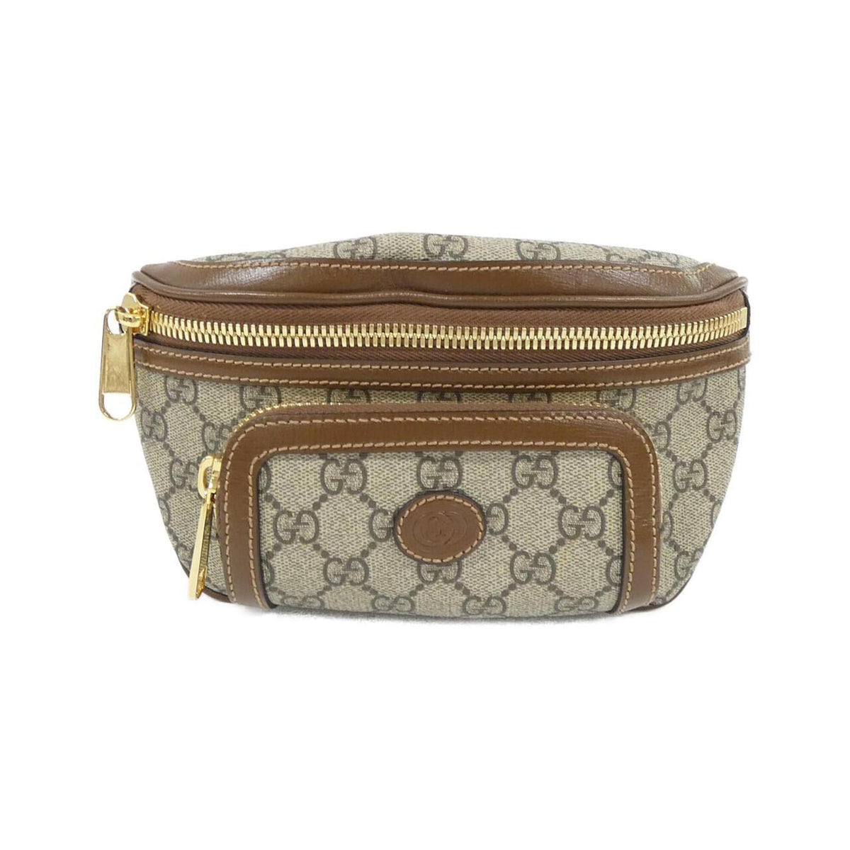 Gucci Beige Brown Gg Supreme Leather Fanny Pack (Pre-Owned)