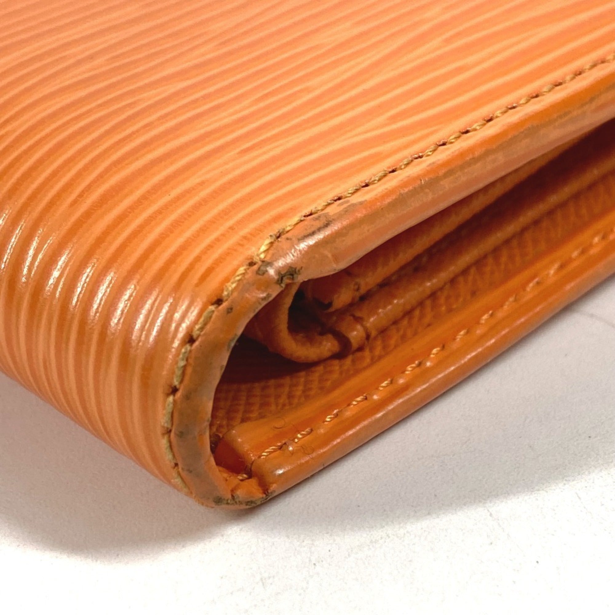 Louis Vuitton Epi Orange Epi Leather Wallet (Bi-Fold) (Pre-Owned)