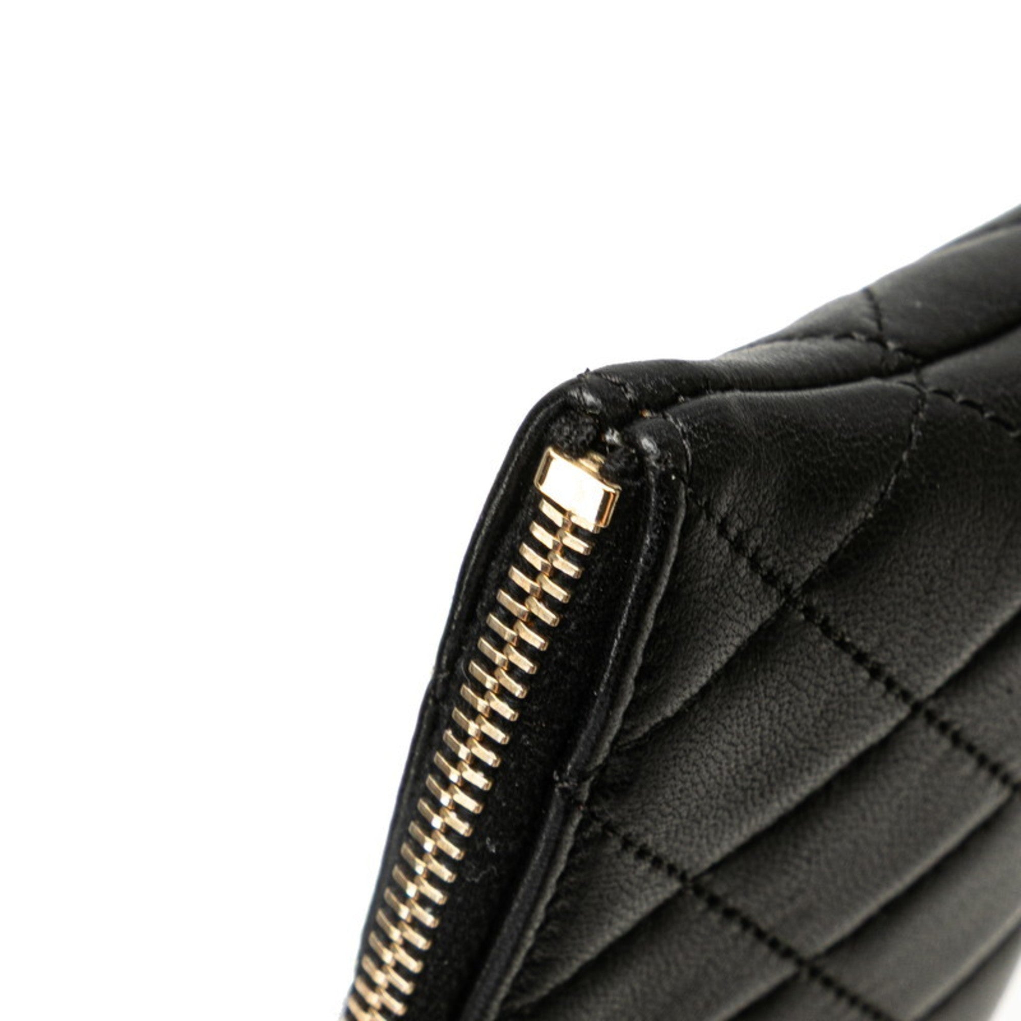 Chanel Matelasse Black Coin Purse/Coin Case (Pre-Owned)