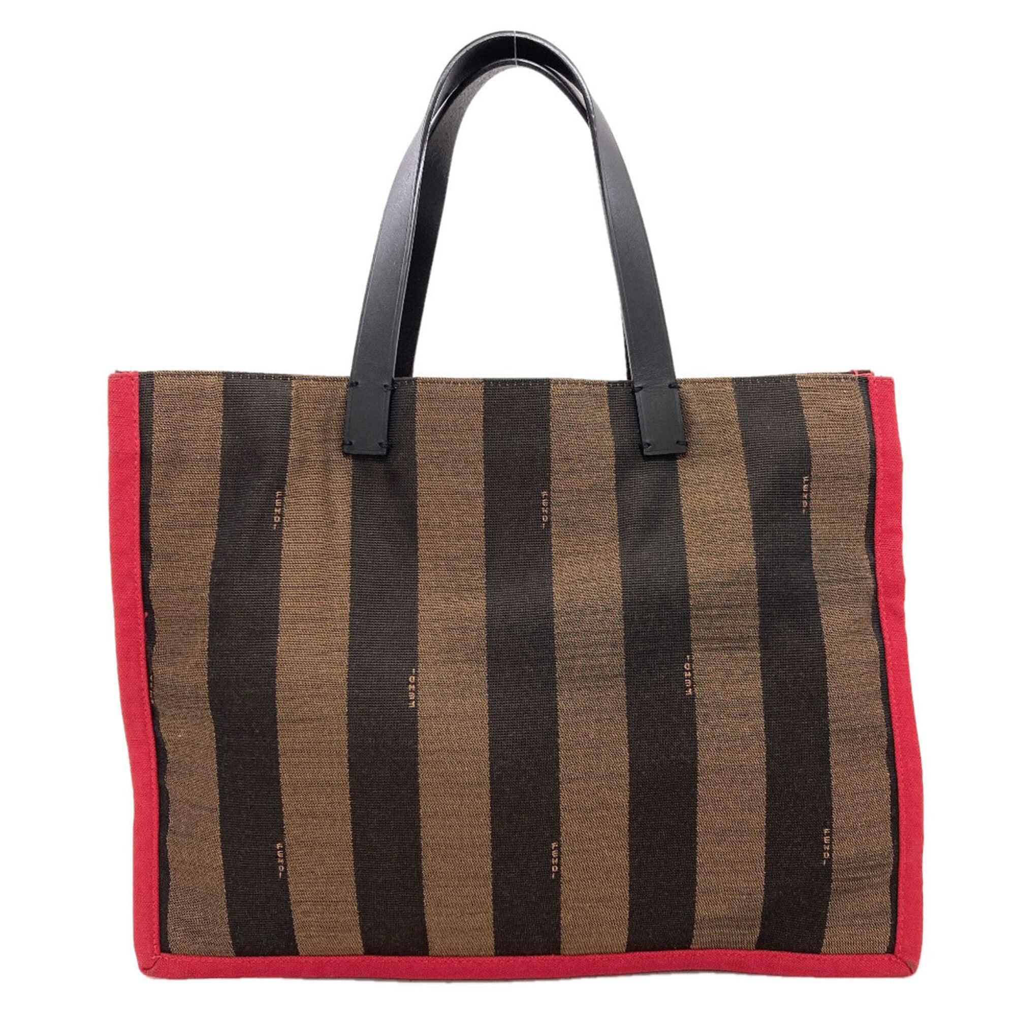Fendi Black Brown Canvas Handbag Pouch (Pre-Owned)