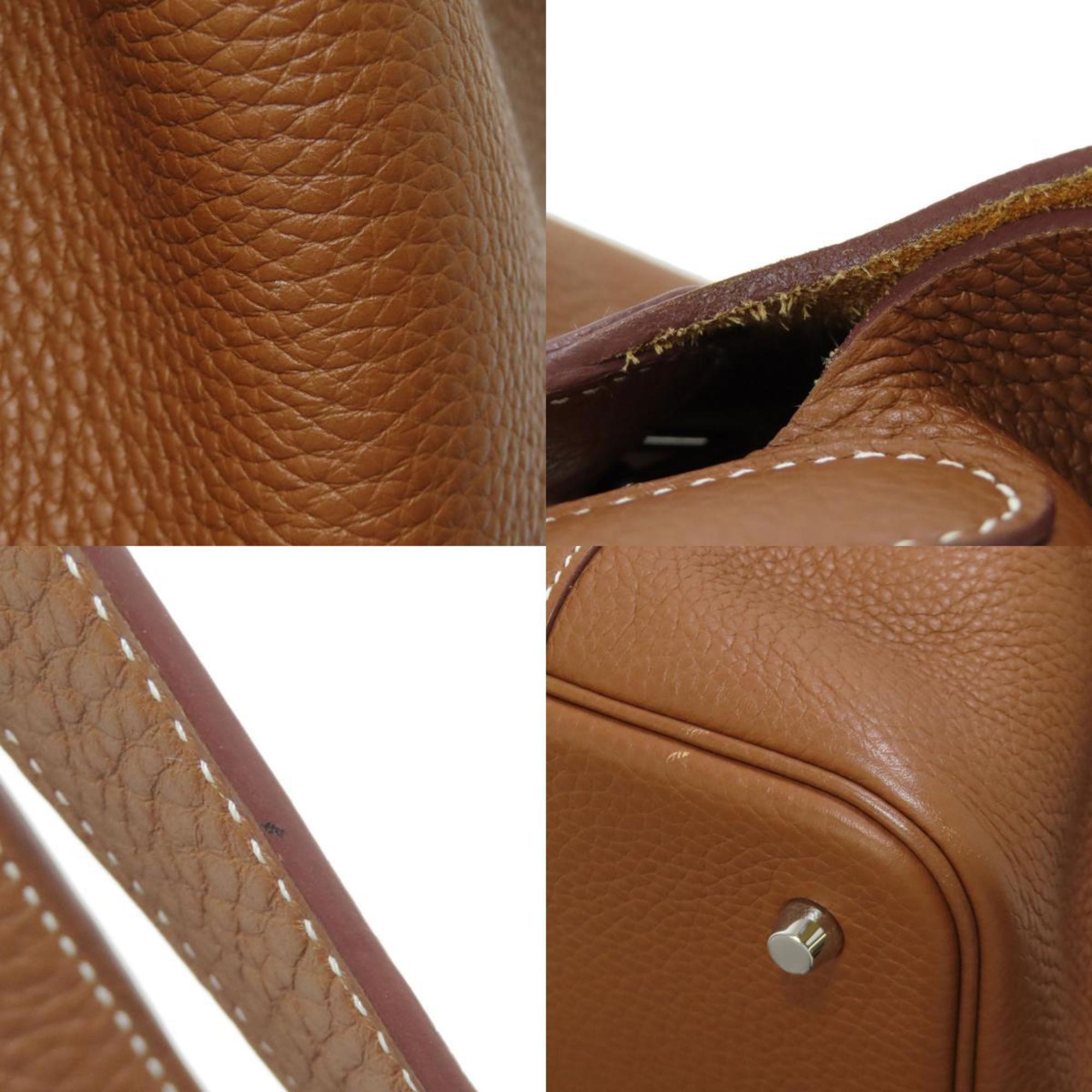 Hermes Brown Taurillon Clemence Leather Handbag (Pre-Owned)