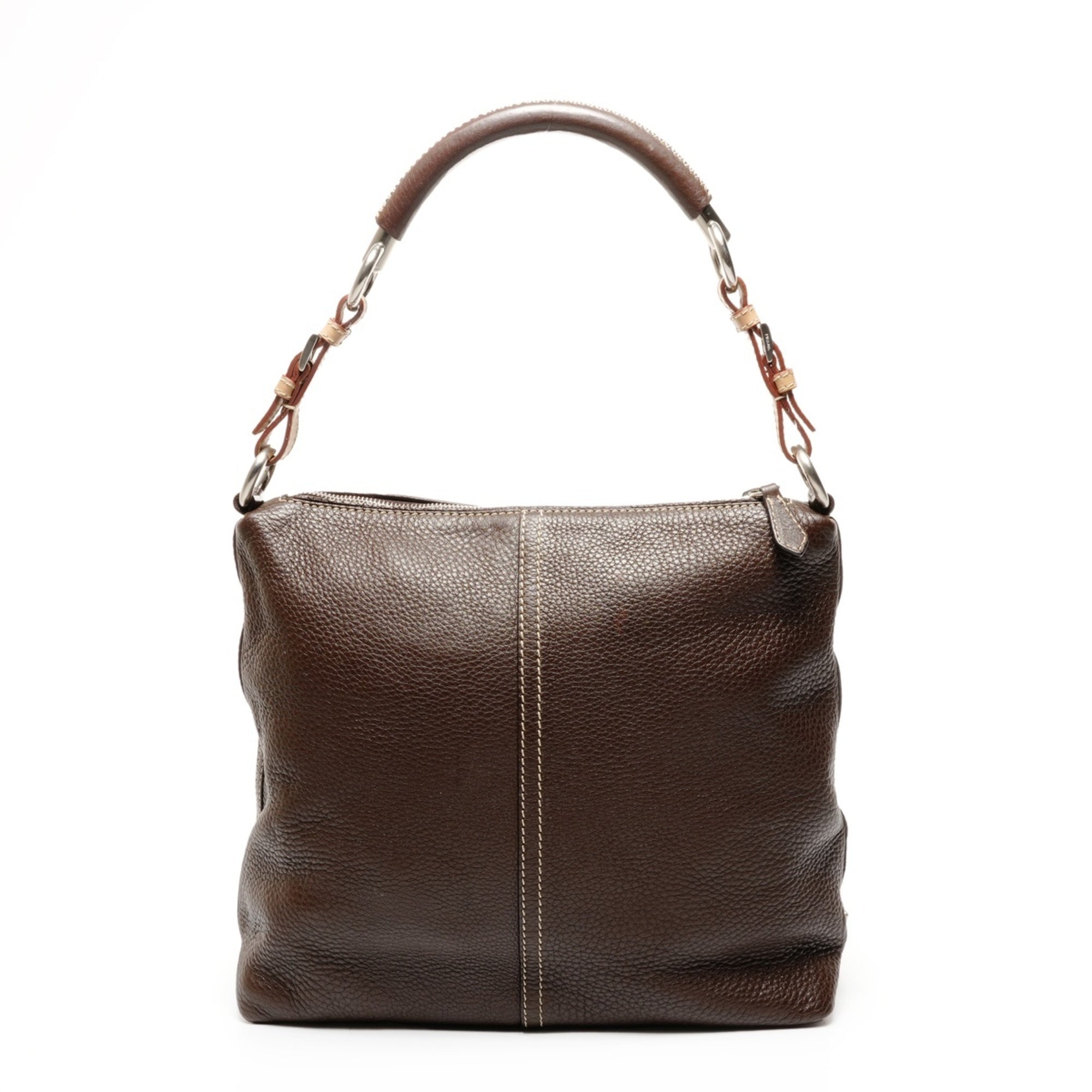 Prada Brown Leather Shoulder Bag (Pre-Owned)