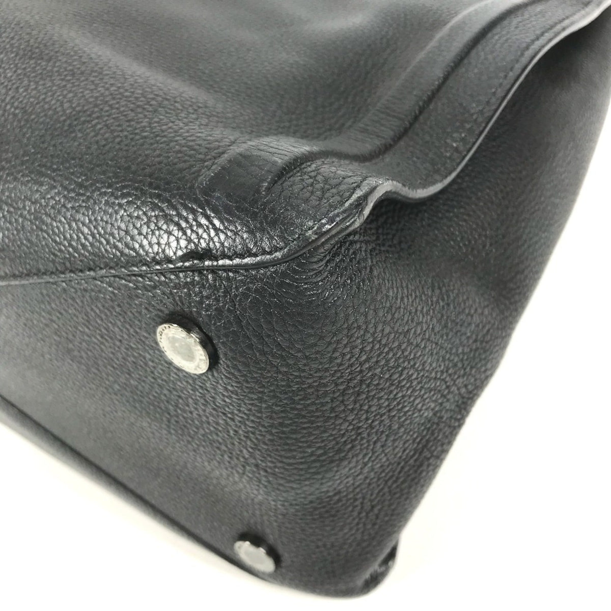Bvlgari Black Leather Shoulder Bag Tote Bag (Pre-Owned)