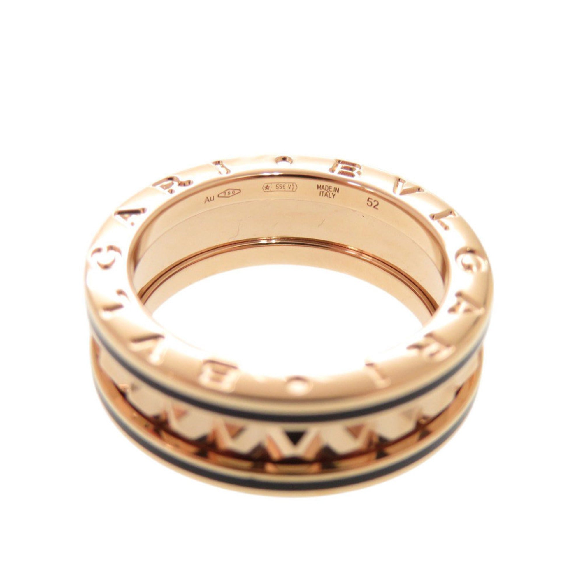 Bvlgari Pink Gold Black Pink Gold (18K) Ceramic Band Ring (Pre-Owned)