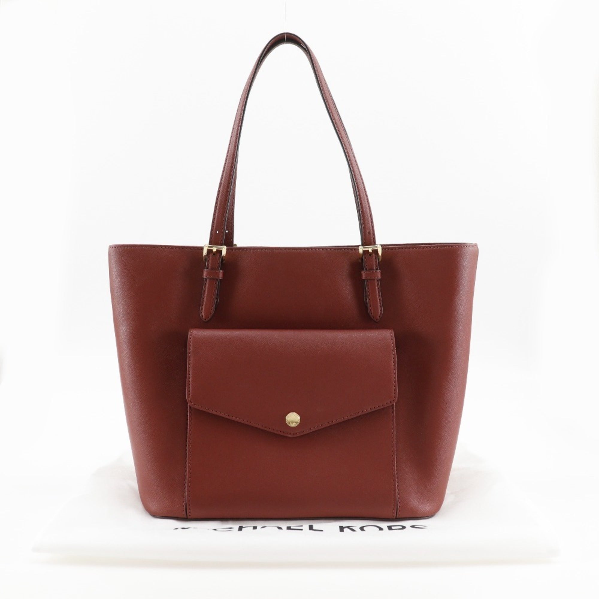Michael Kors Red Color Leather Tote Bag (Pre-Owned)