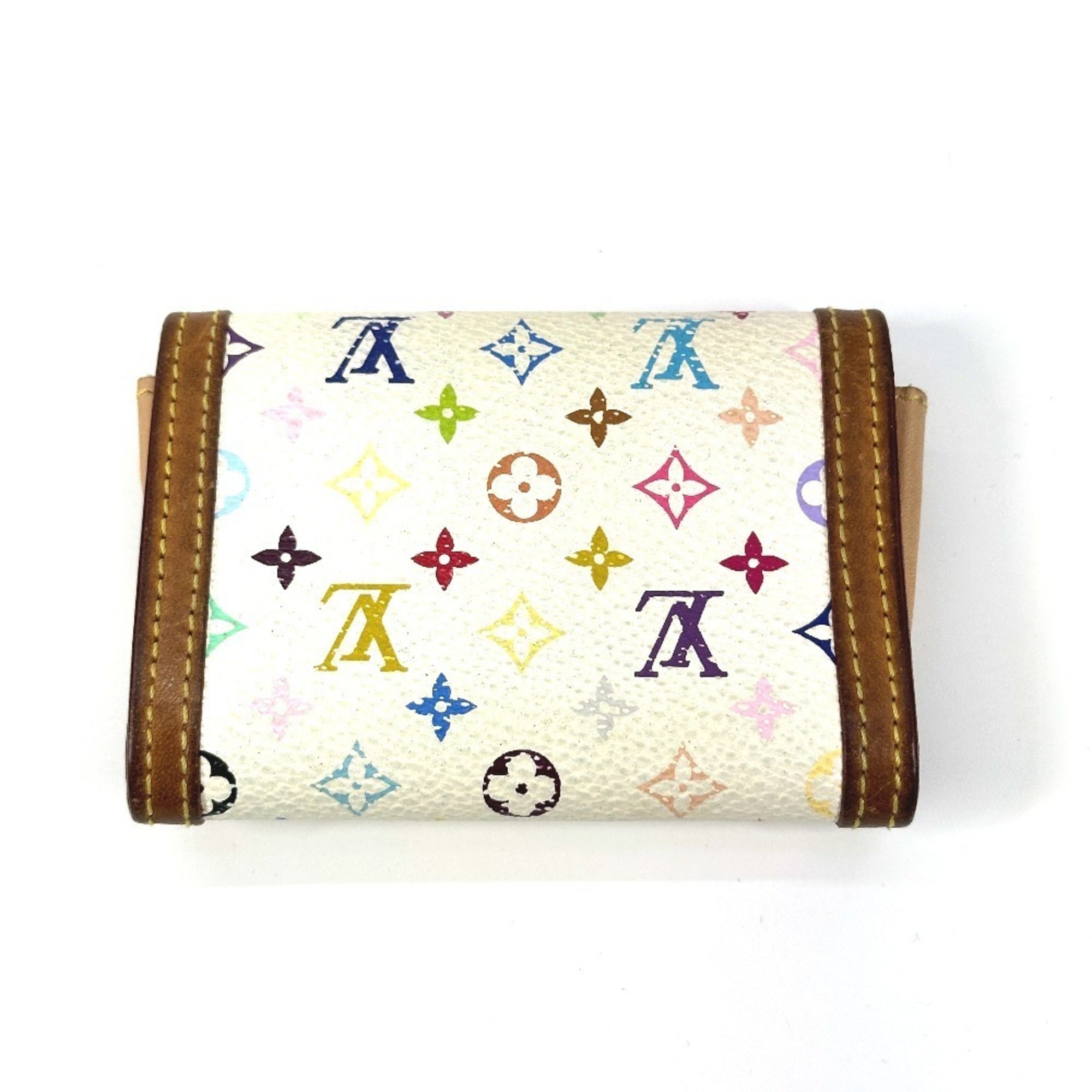 Louis Vuitton Blanc Multi-Color White Monogram Multicolore Canvas Coin Purse/Coin Case (Pre-Owned)