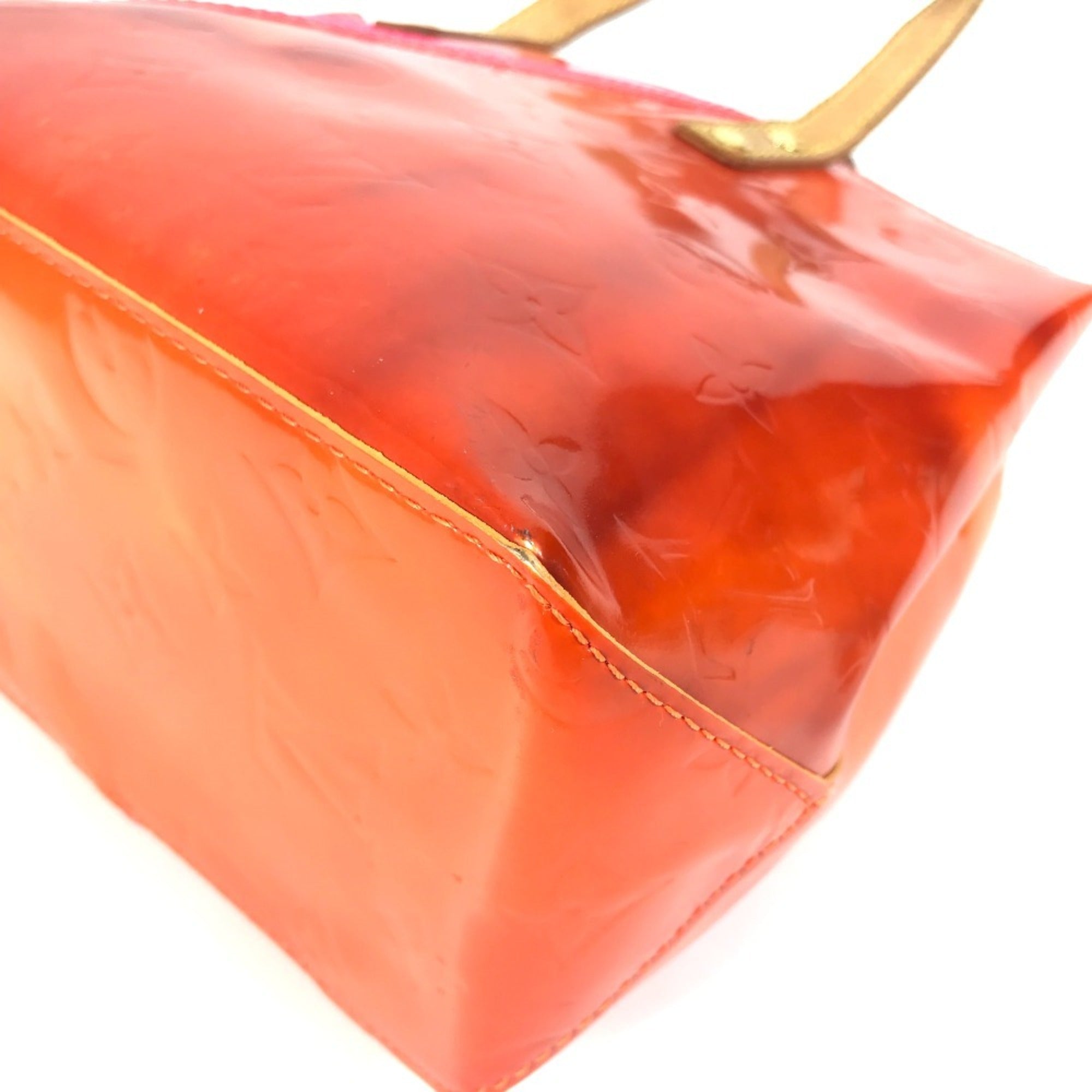 Louis Vuitton Orange Monogram Vernis Handbag Tote Bag (Pre-Owned)