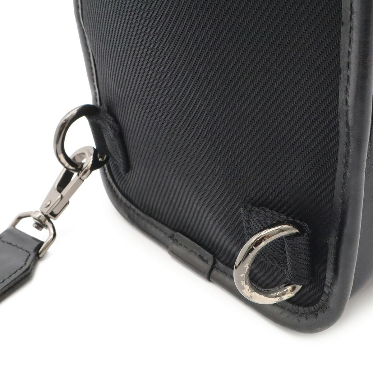 Burberry Black Nylon Canvas Leather Shoulder Bag Sling Bag (Pre-Owned)