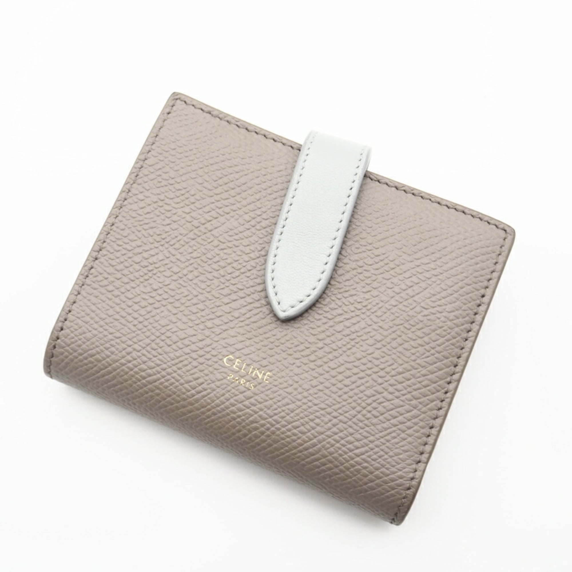 Celine Beige Blue Leather Wallet (Bi-Fold) (Pre-Owned)
