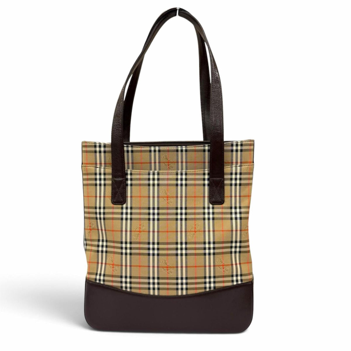 Burberry Beige Brown Leather Shoulder Bag Tote Bag (Pre-Owned)