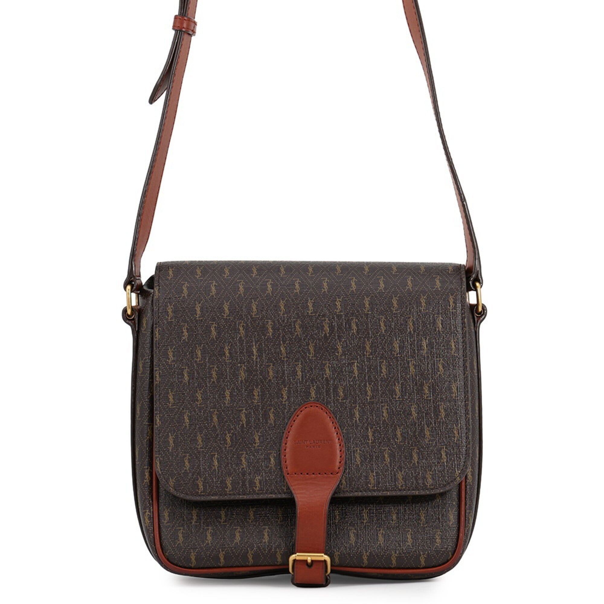 Yves Saint Laurent Brown Pvc Leather Shoulder Bag (Pre-Owned)