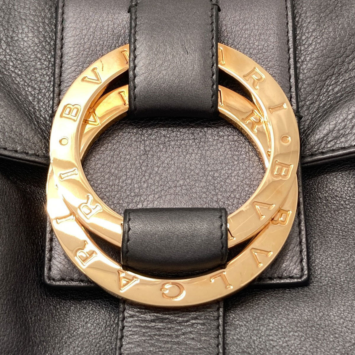 Bvlgari Gray Leather Shoulder Bag (Pre-Owned)