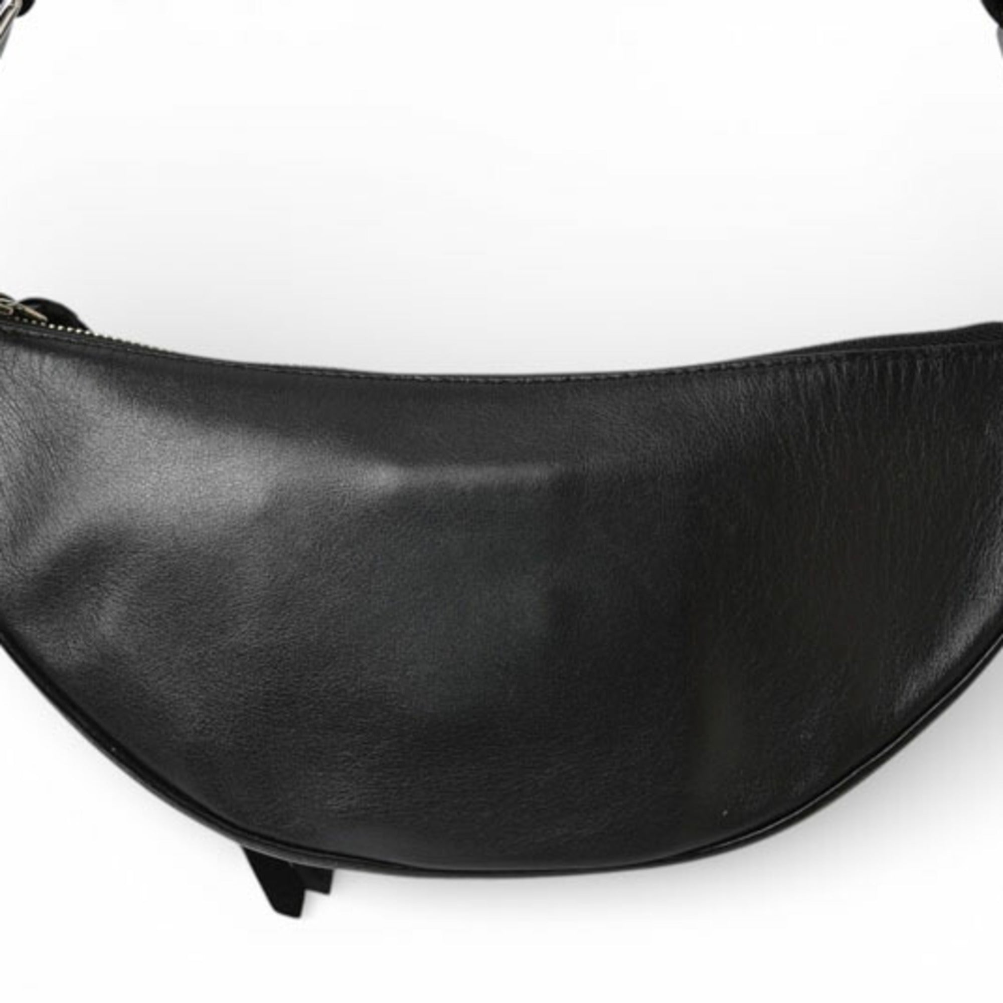 Jimmy Choo Black Leather Fanny Pack Shoulder Bag Sling Bag (Pre-Owned)