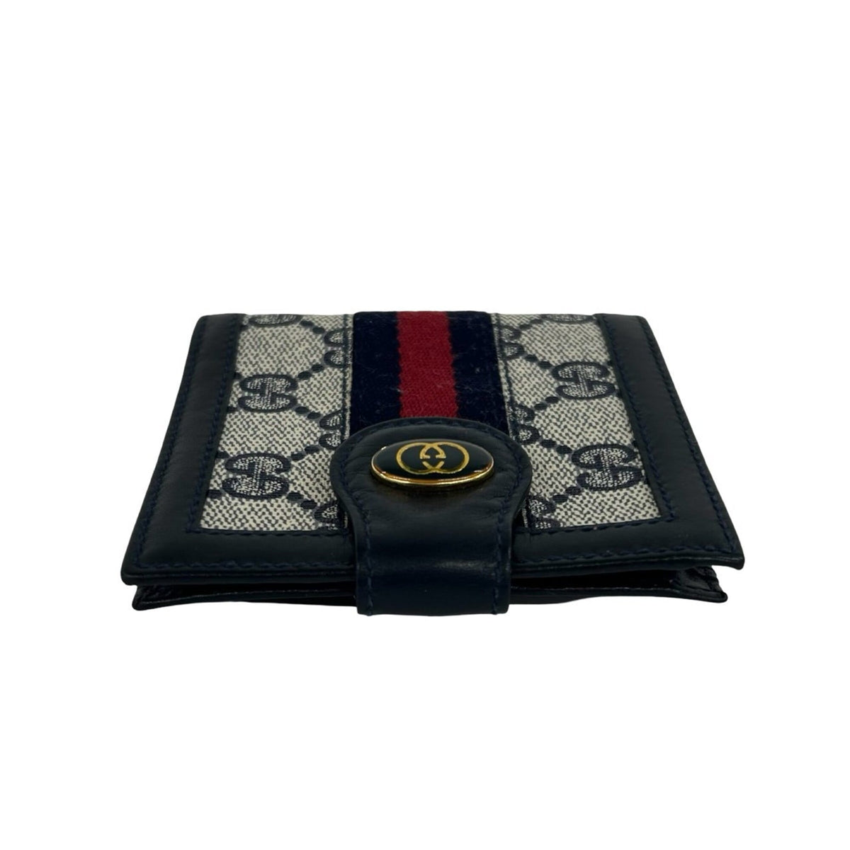 Gucci Navy Red Color Pvc Leather Wallet (Bi-Fold) (Pre-Owned)