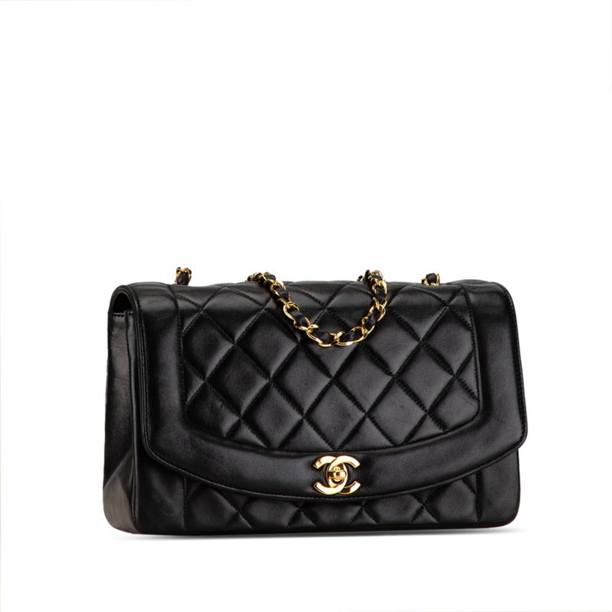 Chanel Black Gold Leather Shoulder Bag (Pre-Owned)