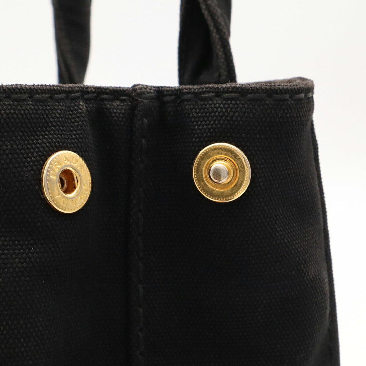 Prada Black Nero Canvas Handbag Tote Bag (Pre-Owned)