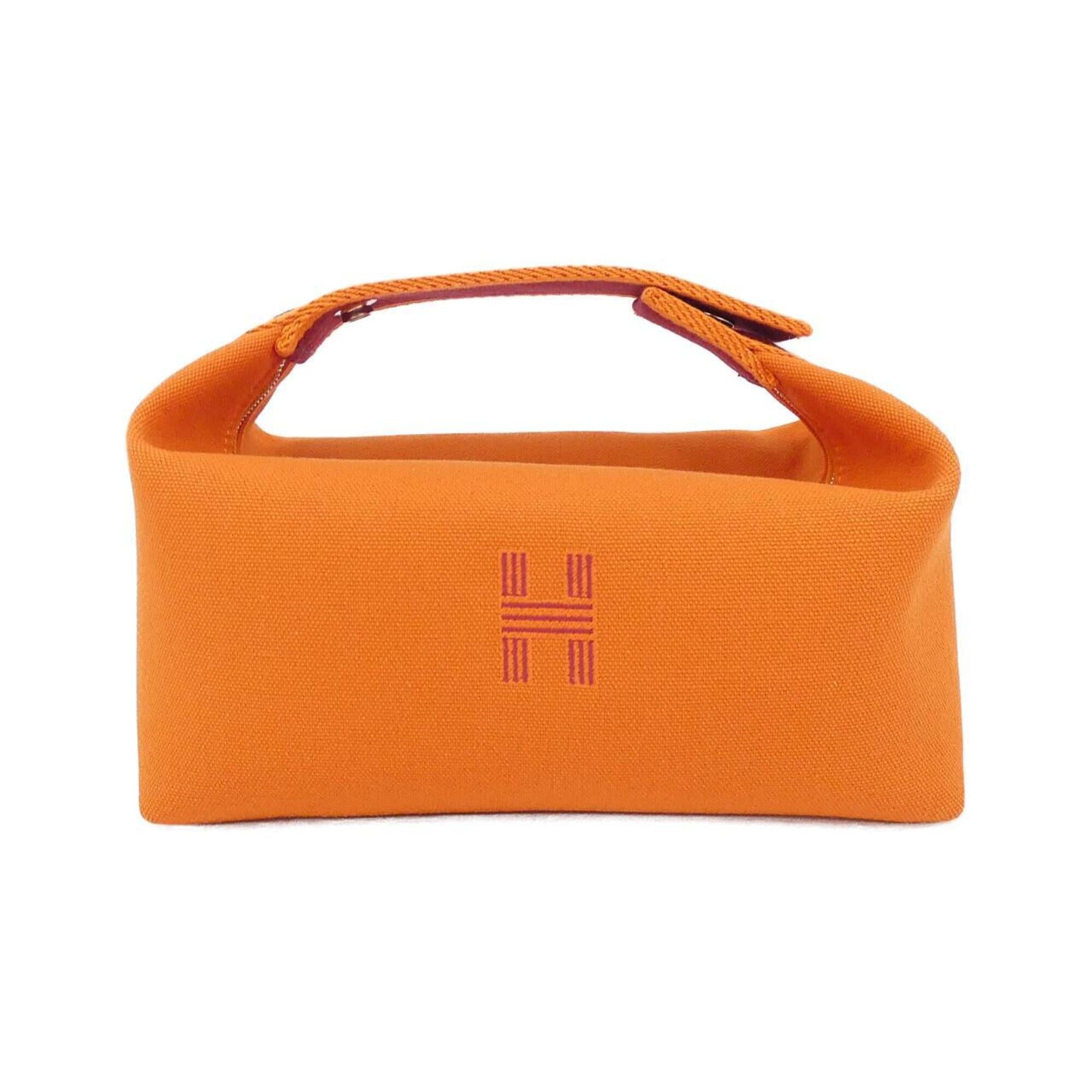 Hermes Feu Orange Canvas Pouch (Pre-Owned)
