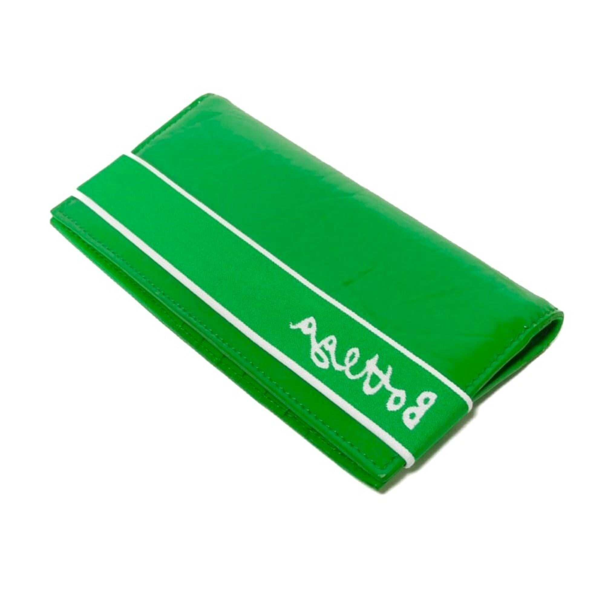 Bottega Veneta Green Leather Long Wallet (Bi-Fold) (Pre-Owned)