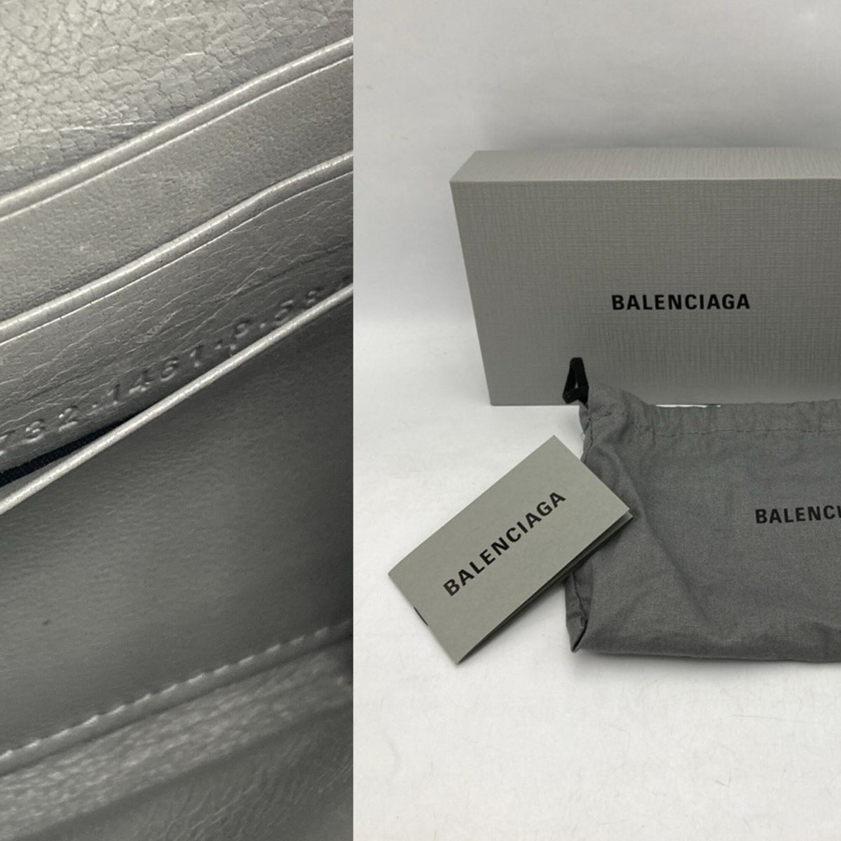 Balenciaga Gray Leather Long Wallet (Bi-Fold) (Pre-Owned)