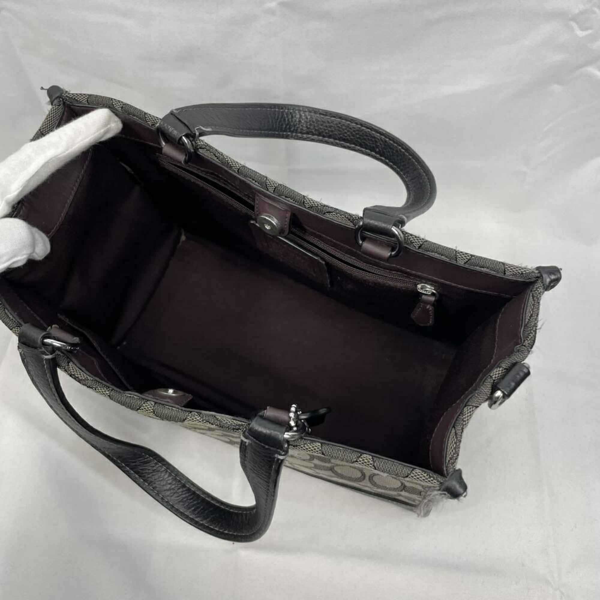 Coach Silver Signature Line Tote Bag (Pre-Owned)
