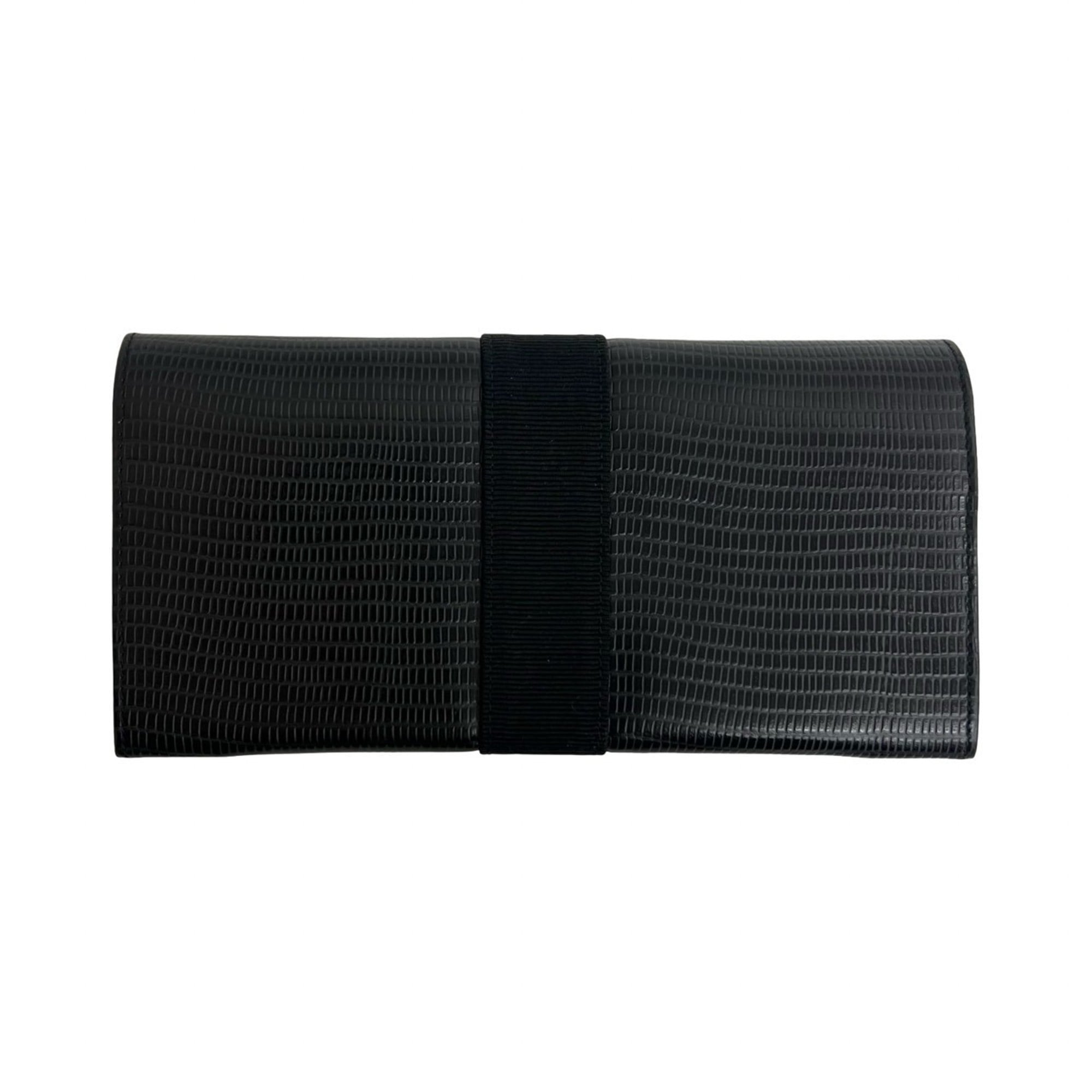 Salvatore Ferragamo Black Leather Long Wallet (Bi-Fold) (Pre-Owned)