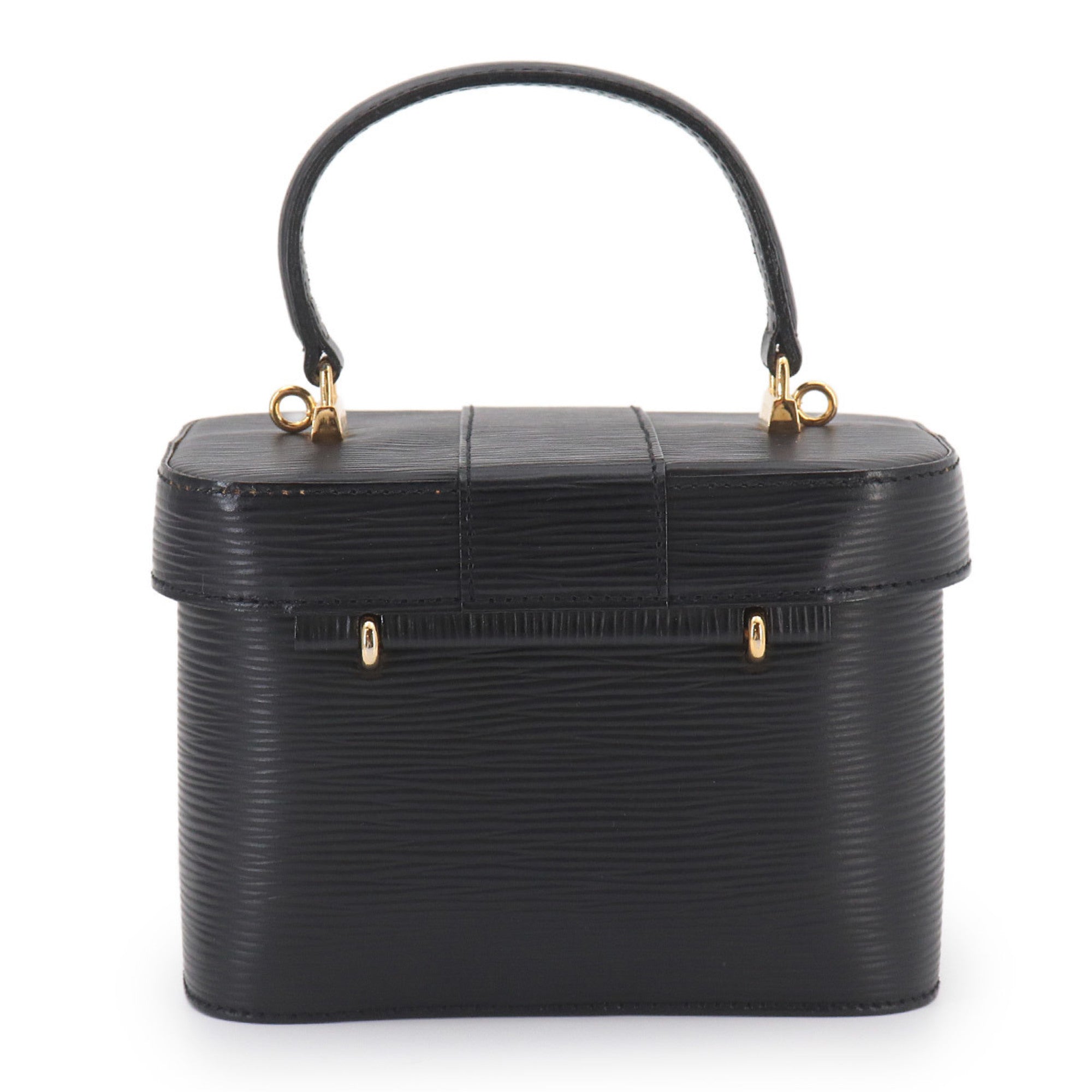 Fendi Black Leather Handbag Vanity Bag (Pre-Owned)