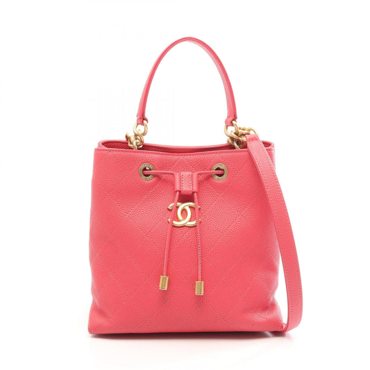 Chanel Pink Grained Calfskin Handbag Shoulder Bag (Pre-Owned)