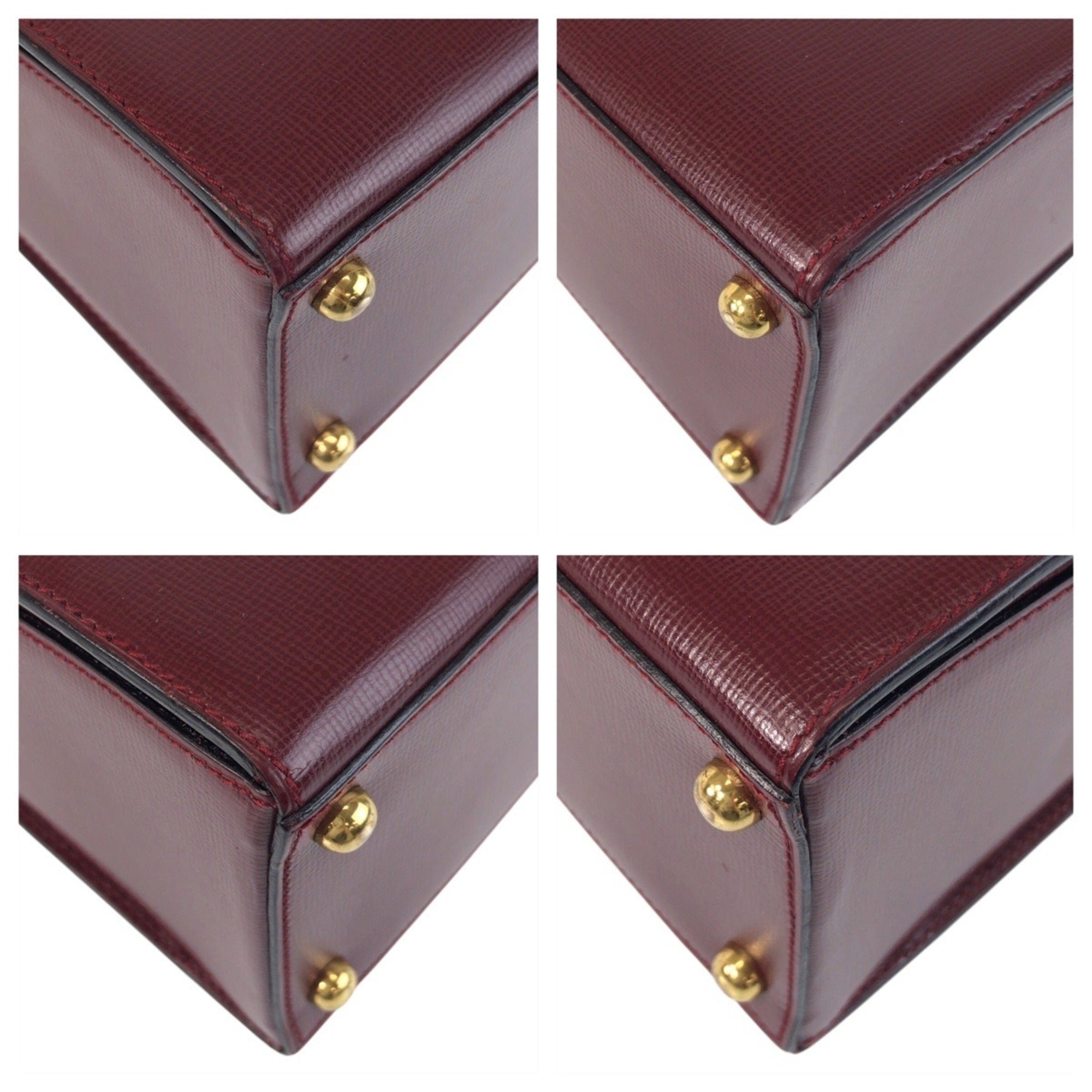 Cartier Bordeaux Leather Handbag (Pre-Owned)