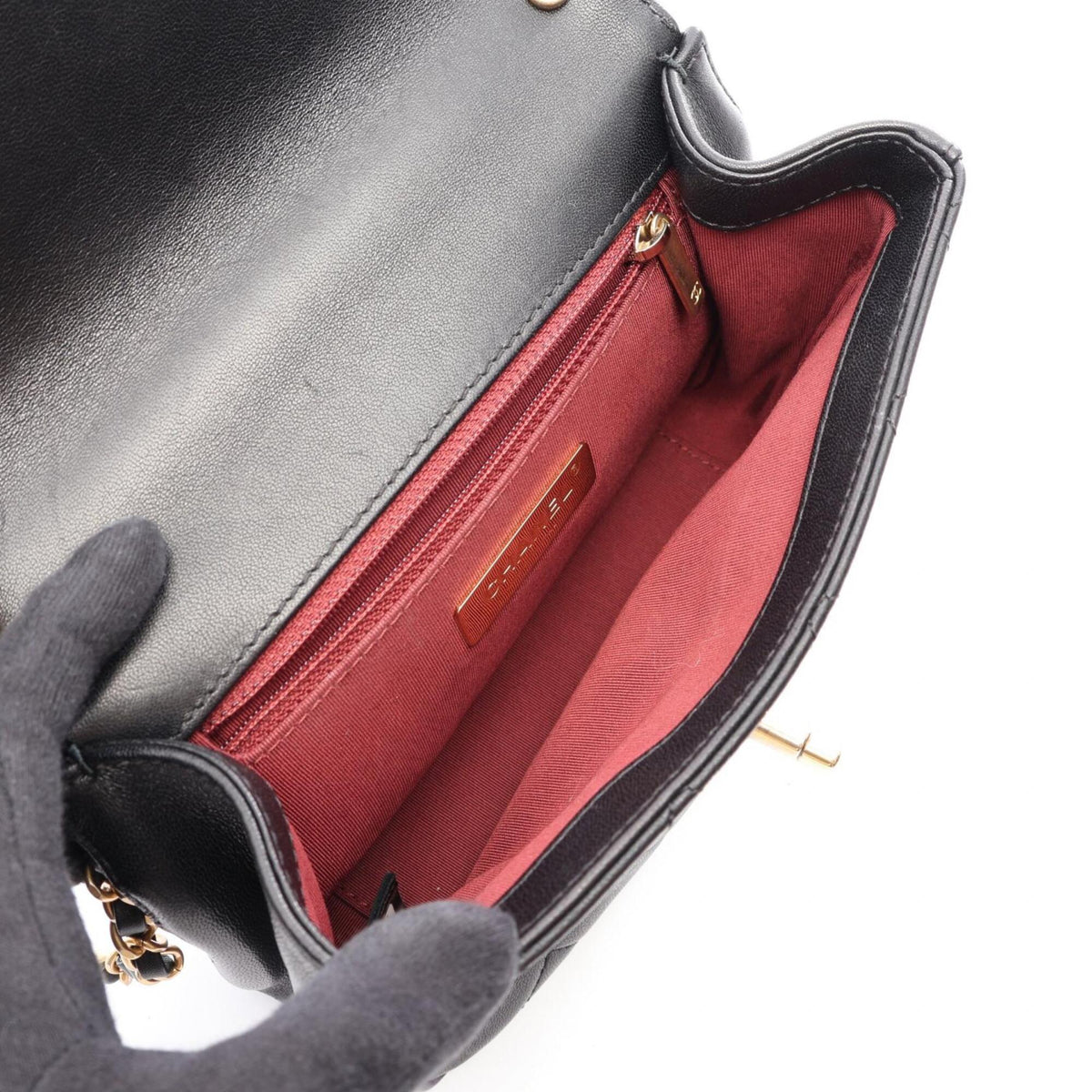 Chanel Black Leather Handbag Shoulder Bag (Pre-Owned)