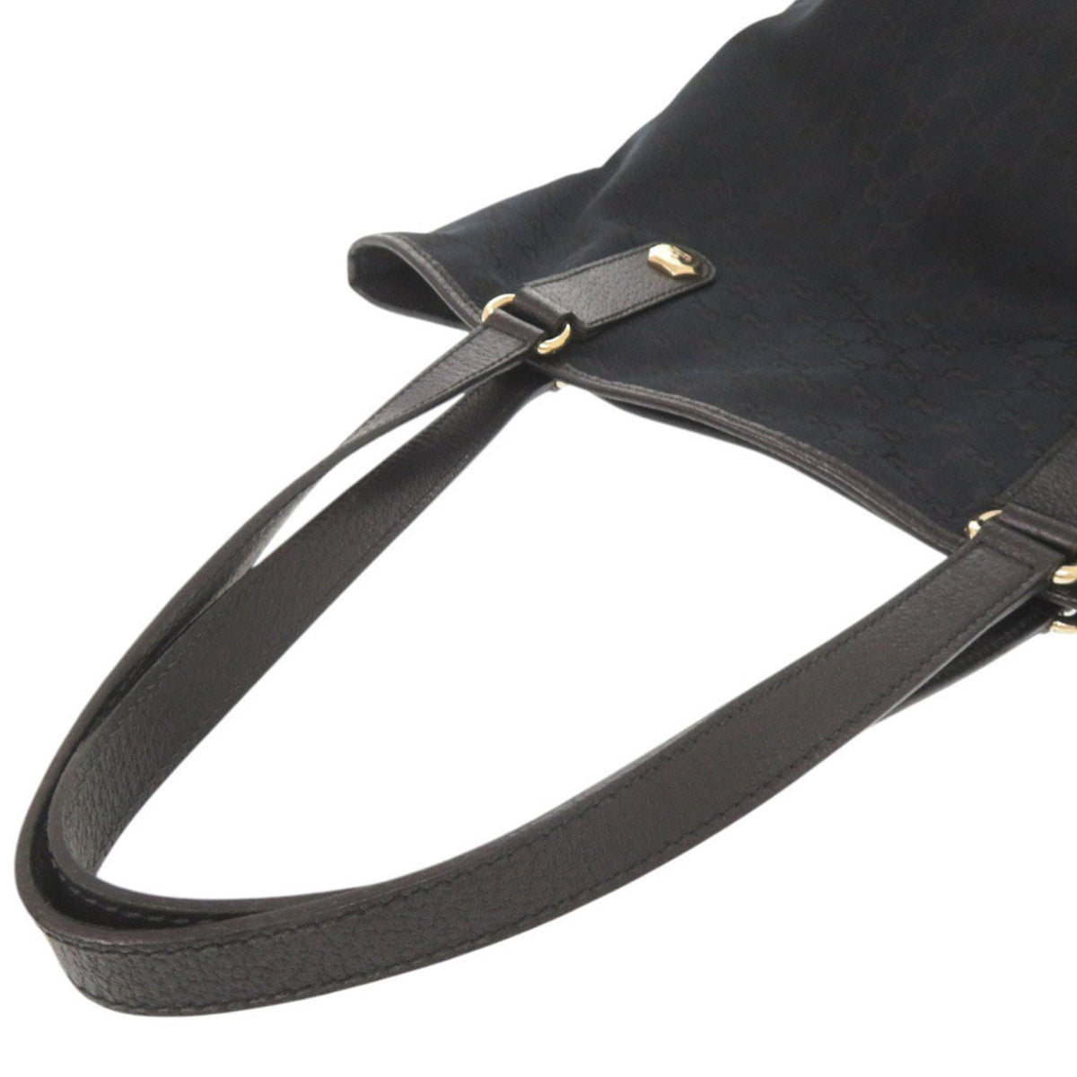 Gucci Black Gg Canvas Leather Tote Bag (Pre-Owned)
