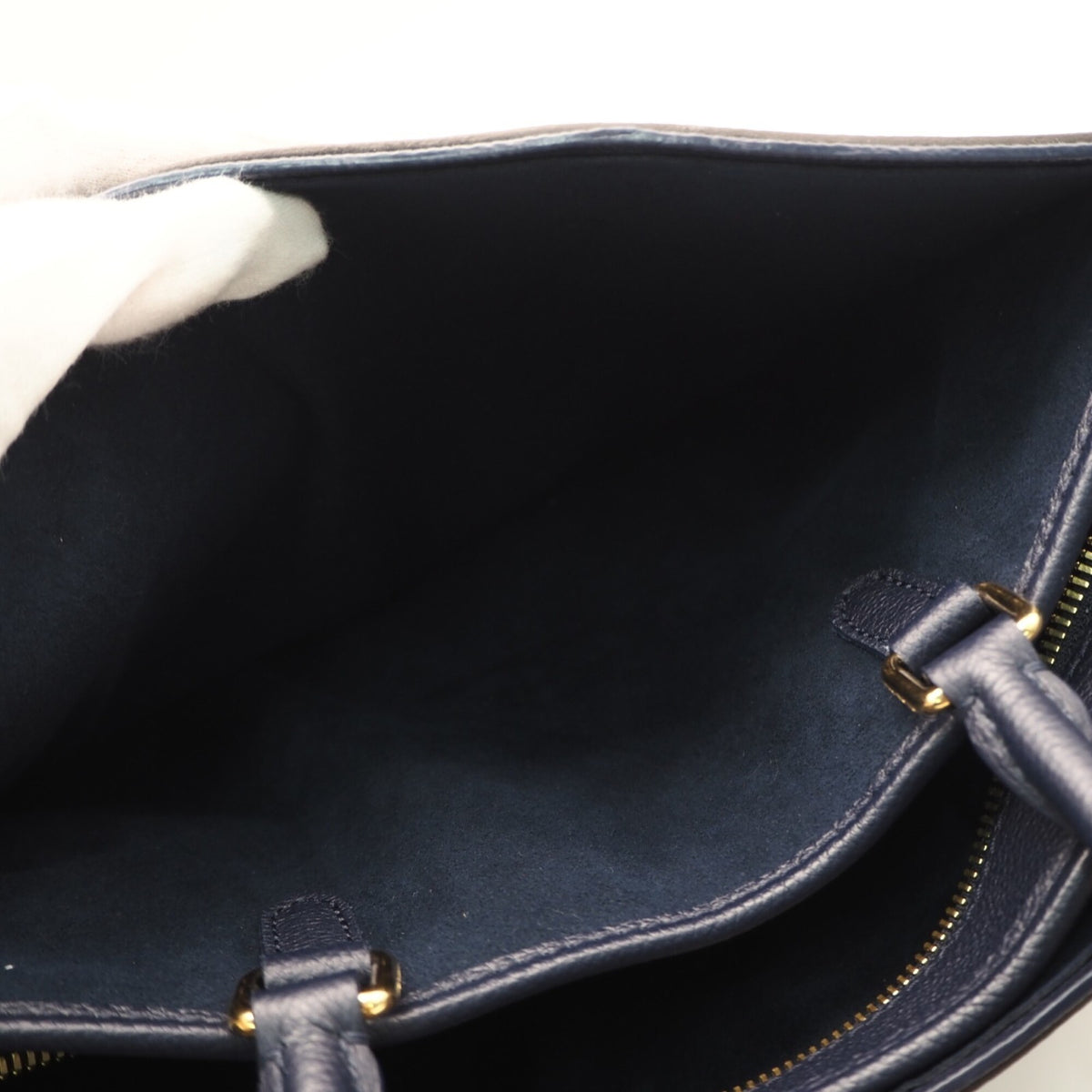 Louis Vuitton Beige Brown Monogram Navy Monogram Handbag (Pre-Owned)