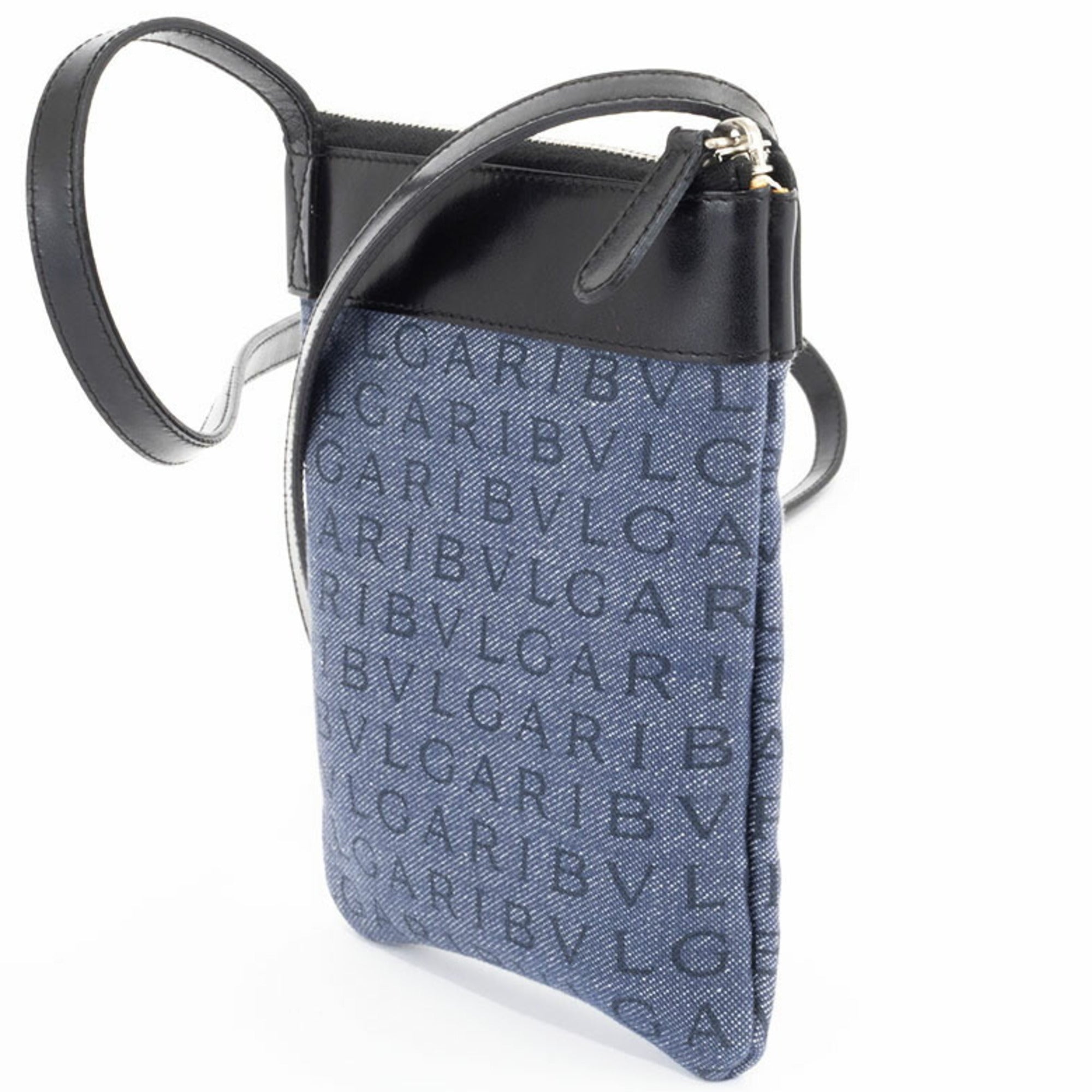 Bvlgari Black Blue Denim Shoulder Bag (Pre-Owned)