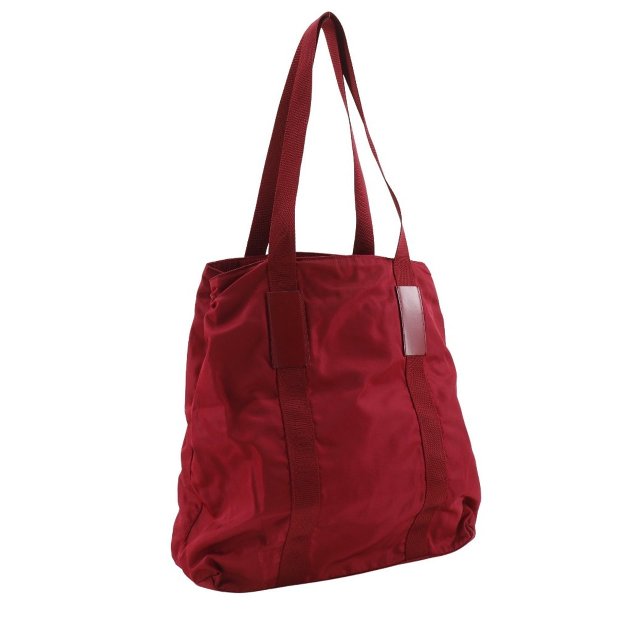 Prada Red Color Nylon Tote Bag (Pre-Owned)